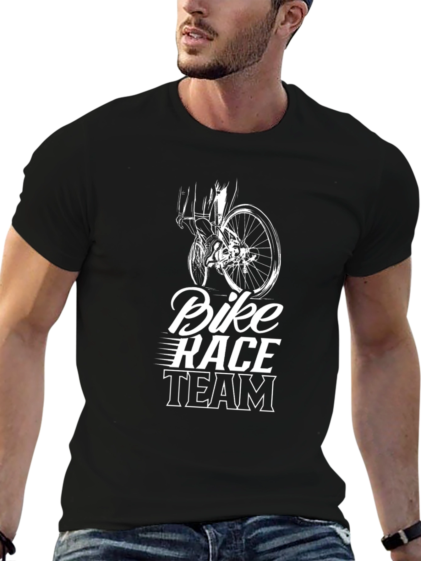 Bike Race Team Graphic T-Shirt - Black