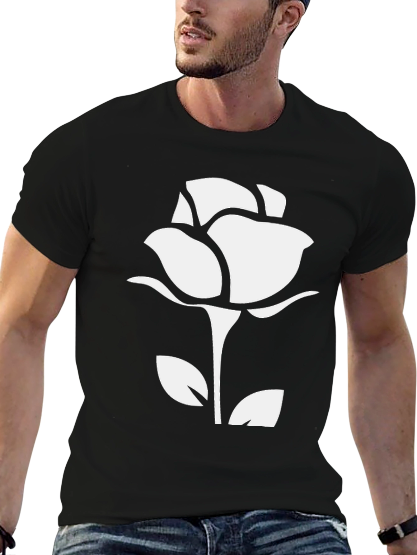 Rose Graphic T-Shirt - Stylish Mens Casual Wear