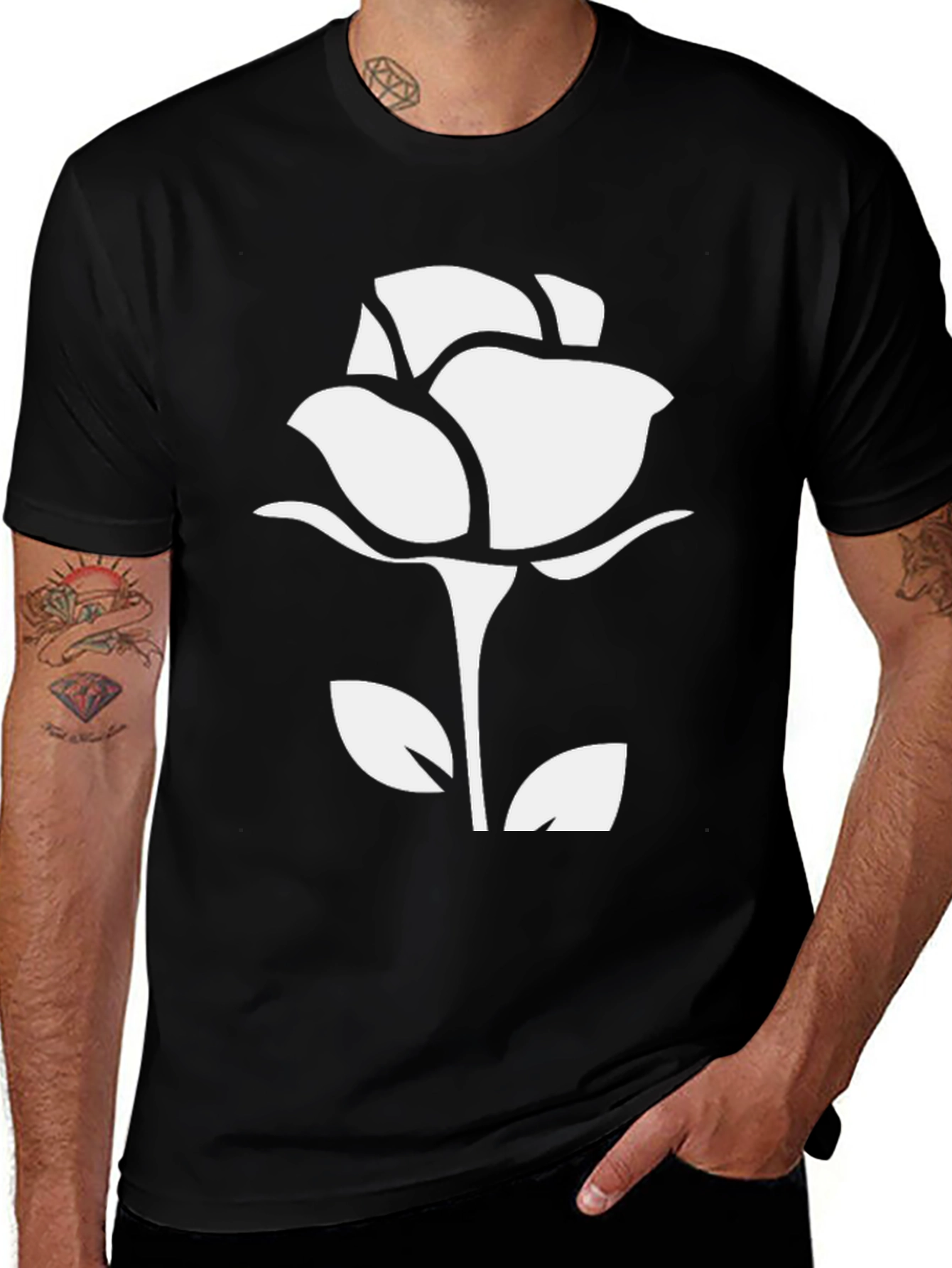 Rose Graphic T-Shirt - Stylish Mens Casual Wear