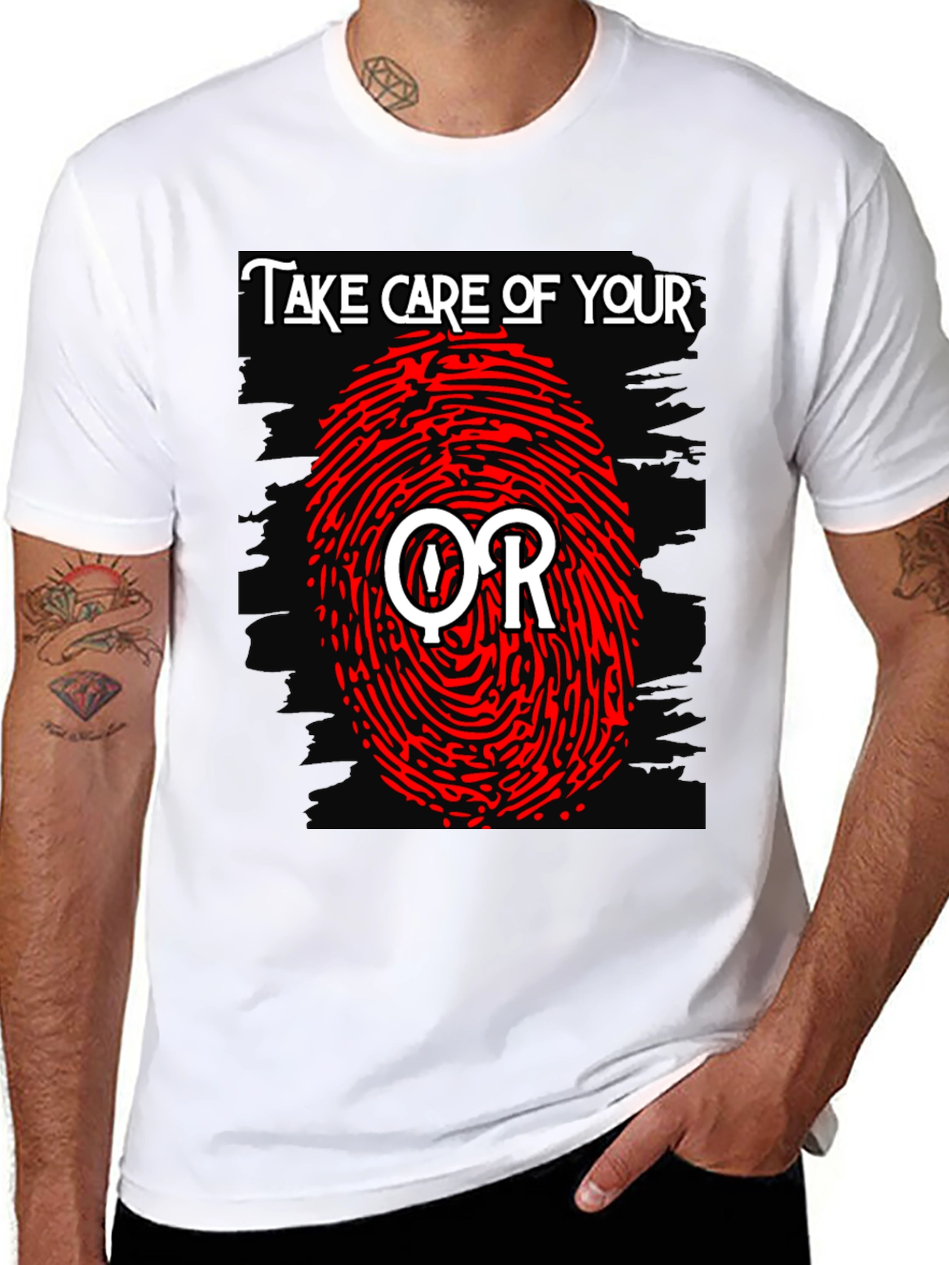 Take Care of Your QR Fingerprint Graphic Tee