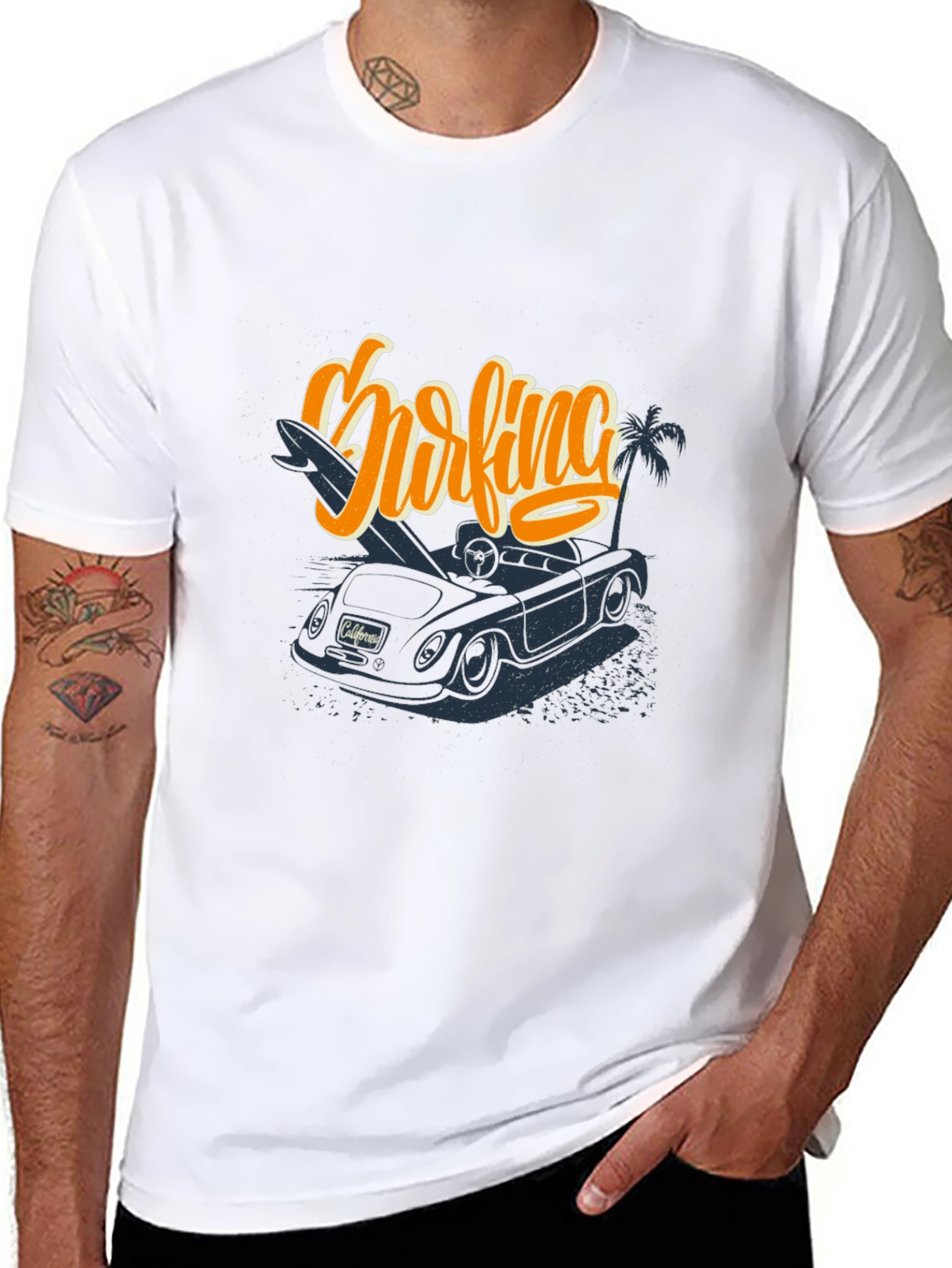 Surfing California Car Graphic T-Shirt