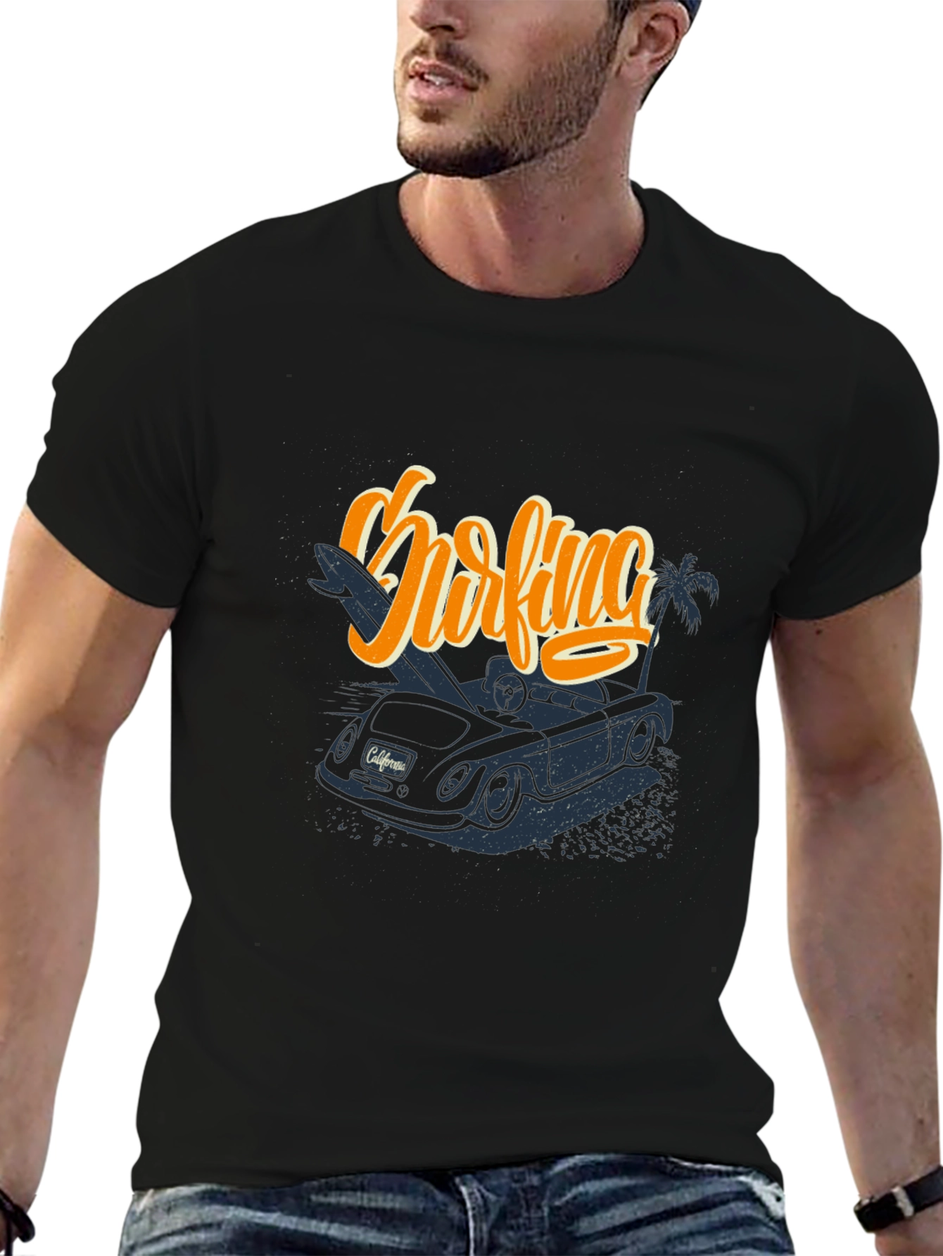 Surfing California Car Graphic T-Shirt