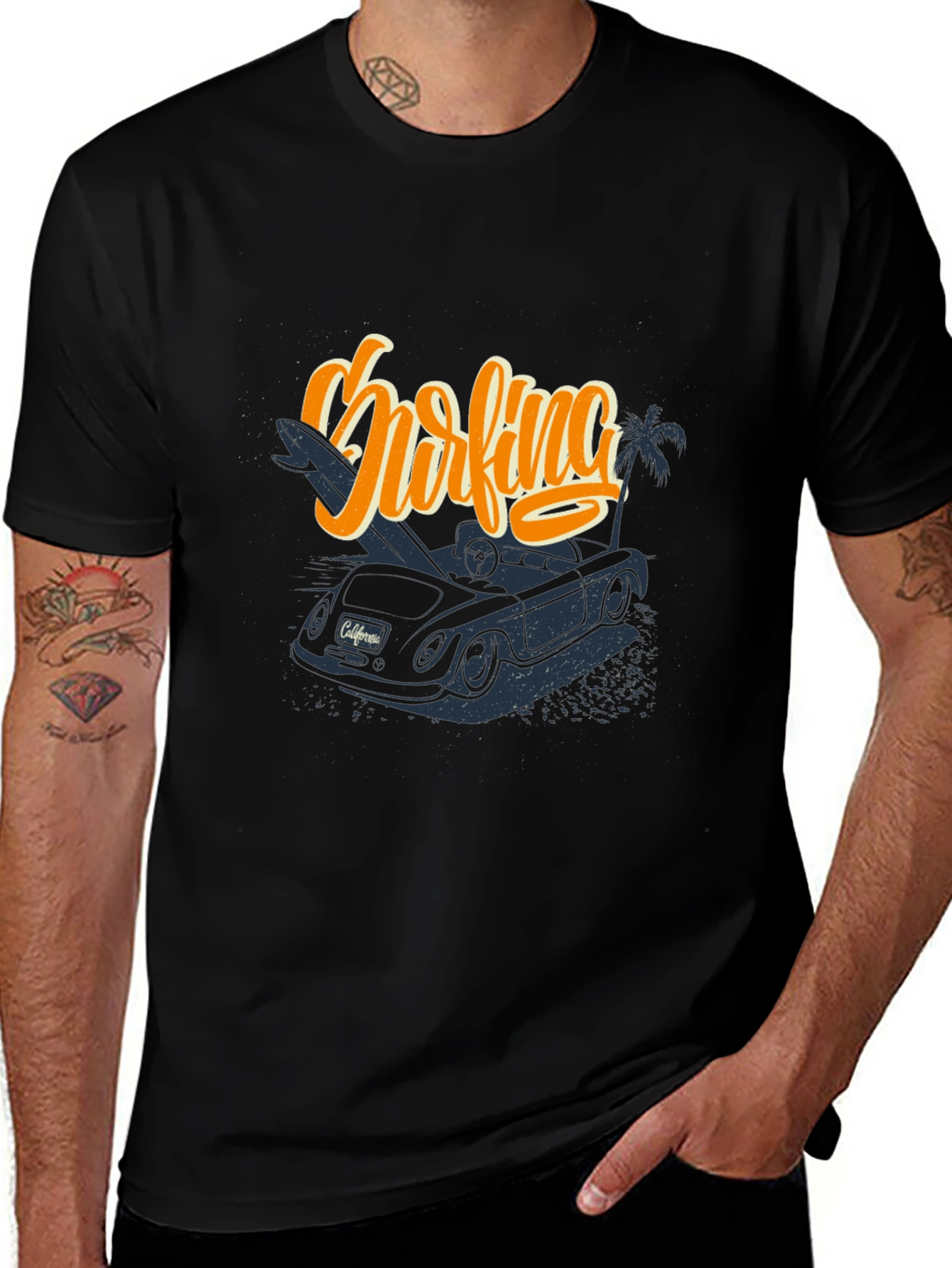 Surfing California Car Graphic T-Shirt