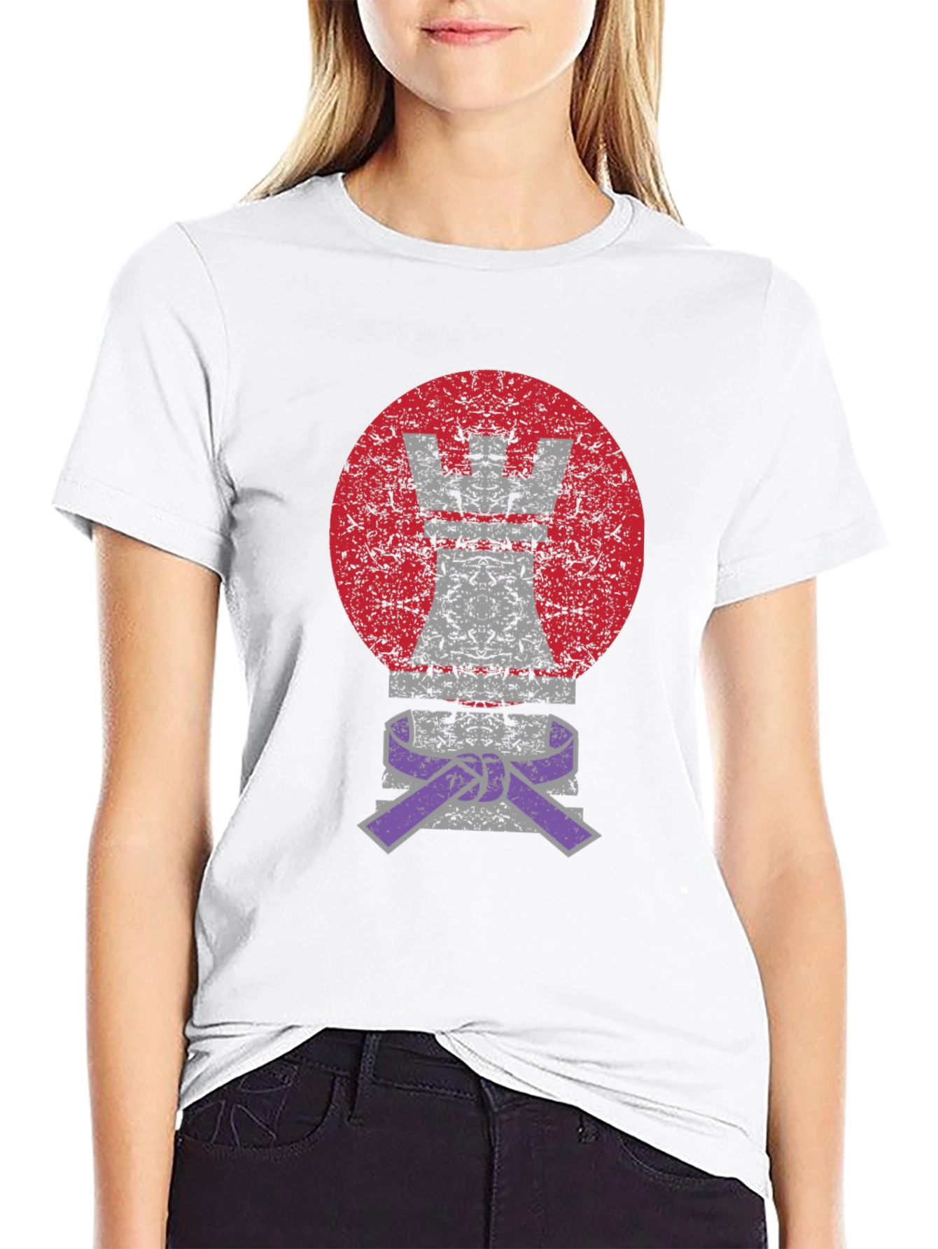 Chess Rook Jiu Jitsu Purple Belt Graphic T-Shirt