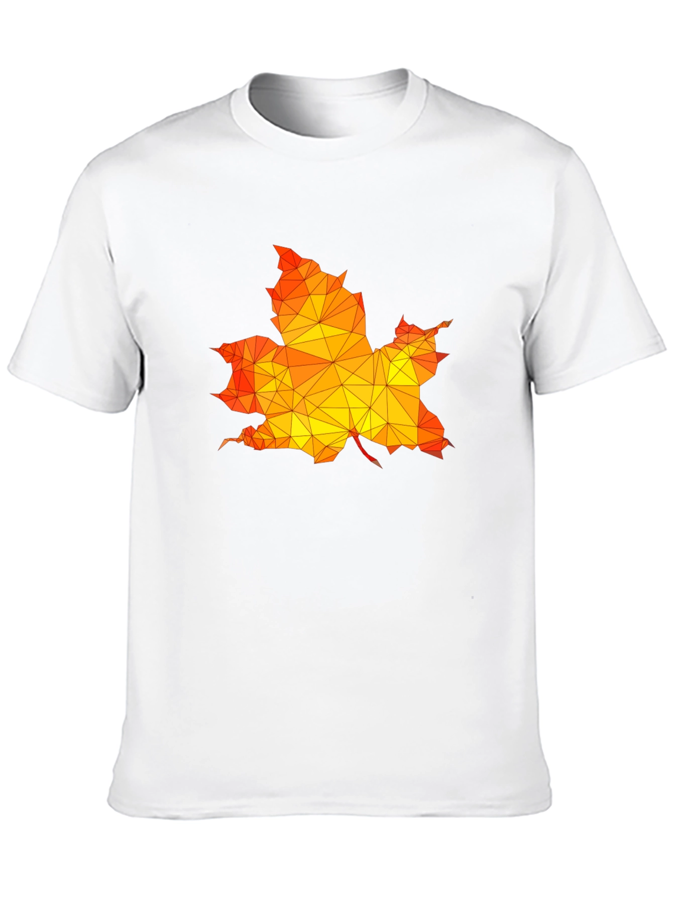 Geometric Maple Leaf Graphic Black T-Shirt