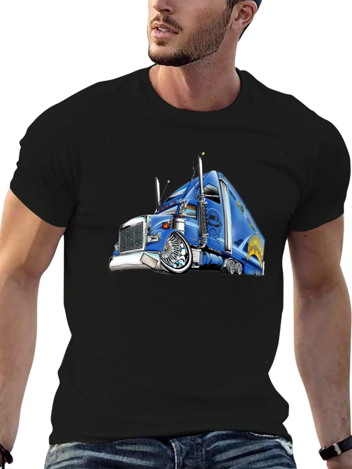 Truck Graphic T-Shirt - Black Cotton Tee