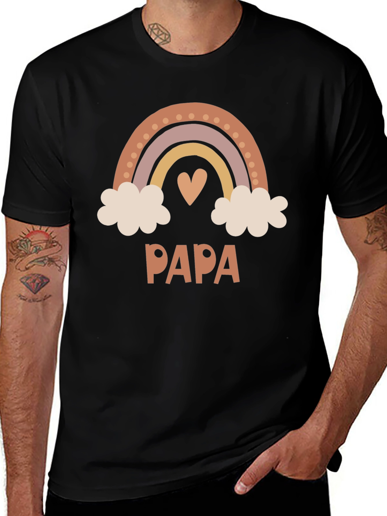 Papa Rainbow Graphic T-Shirt