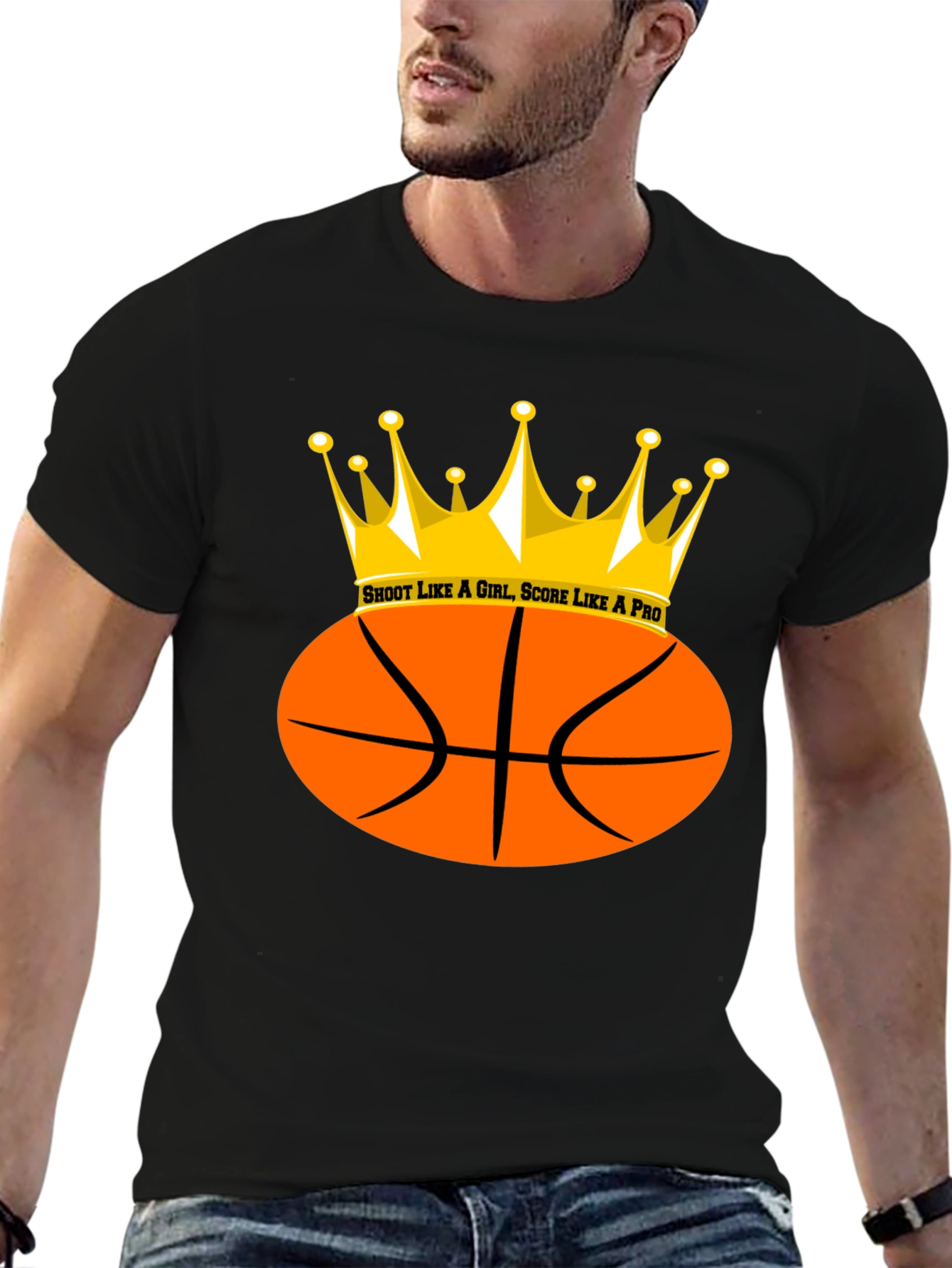 I Shoot Like A Girl T-Shirt: Basketball Crown Tee