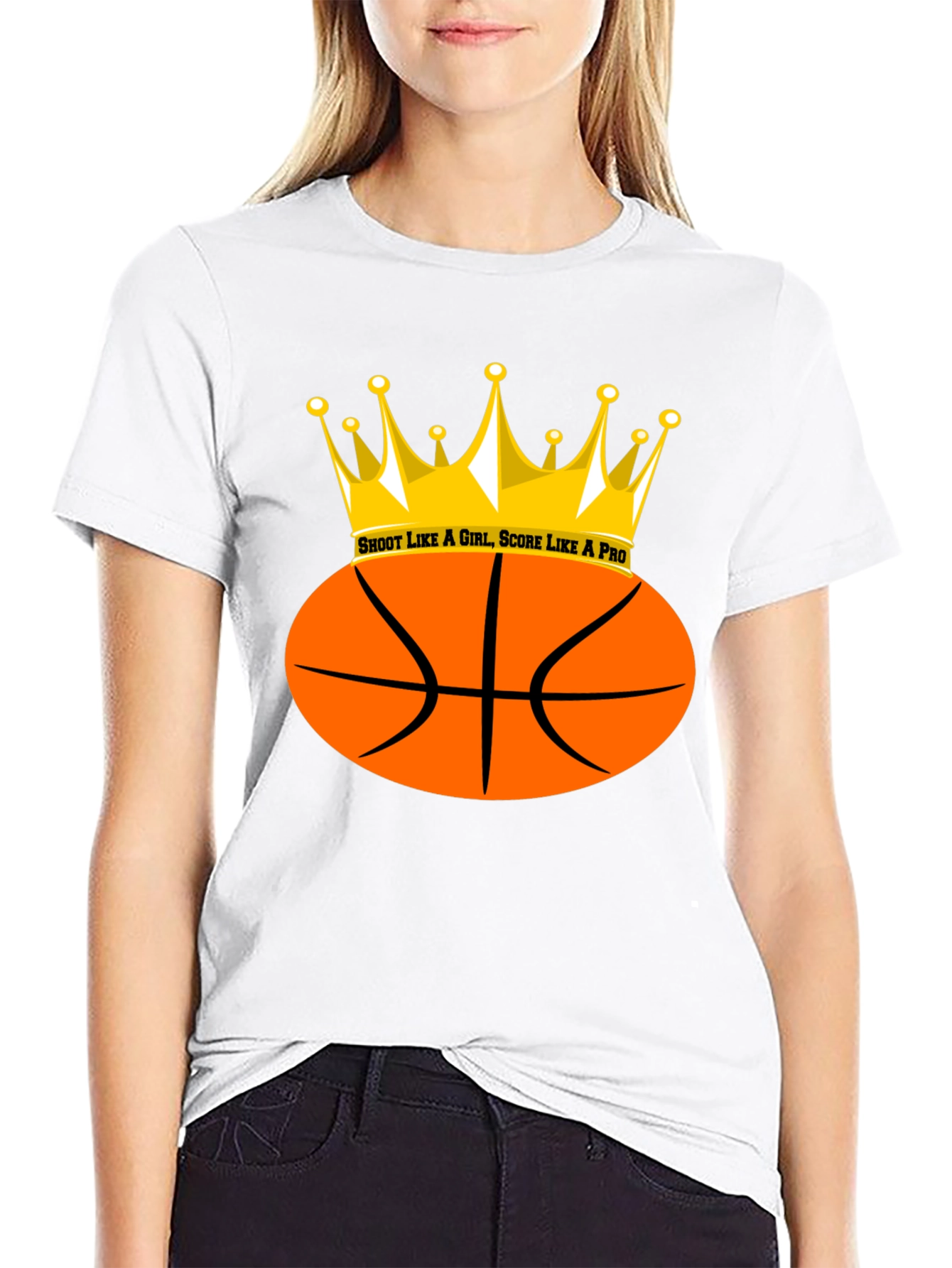 I Shoot Like A Girl T-Shirt: Basketball Crown Tee