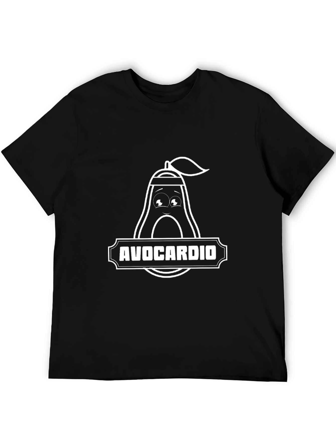 Avocardio Black T-Shirt - Fitness Avocado Graphic Tee