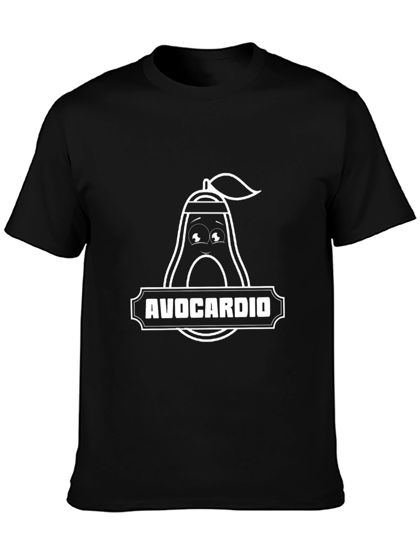 Avocardio Black T-Shirt - Fitness Avocado Graphic Tee