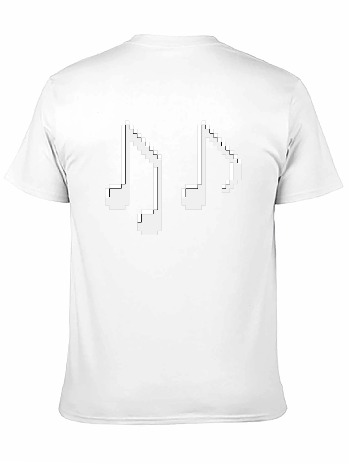 Pixel Music Notes Black T-Shirt