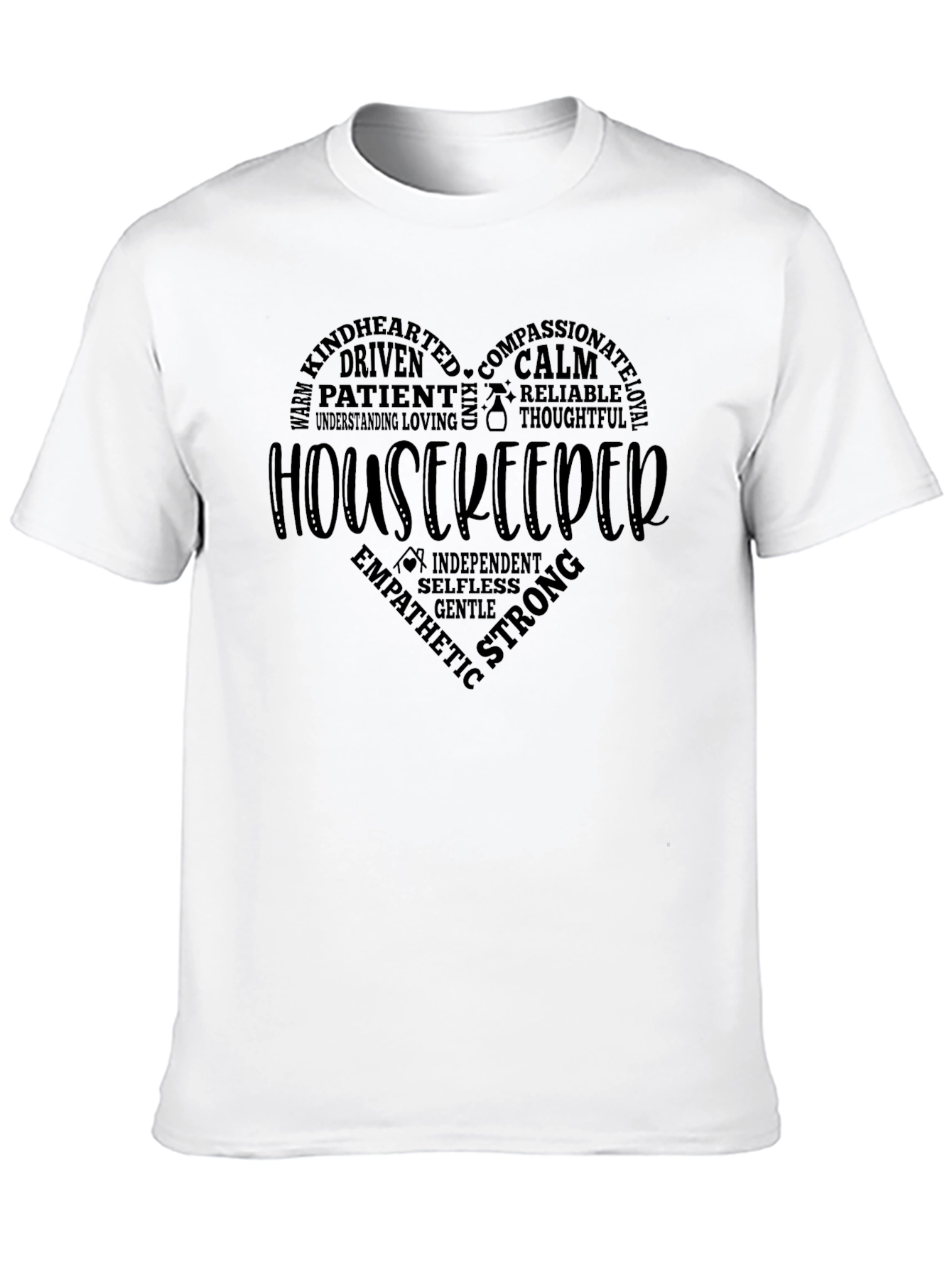 Housekeeper Heart Word Art T-Shirt