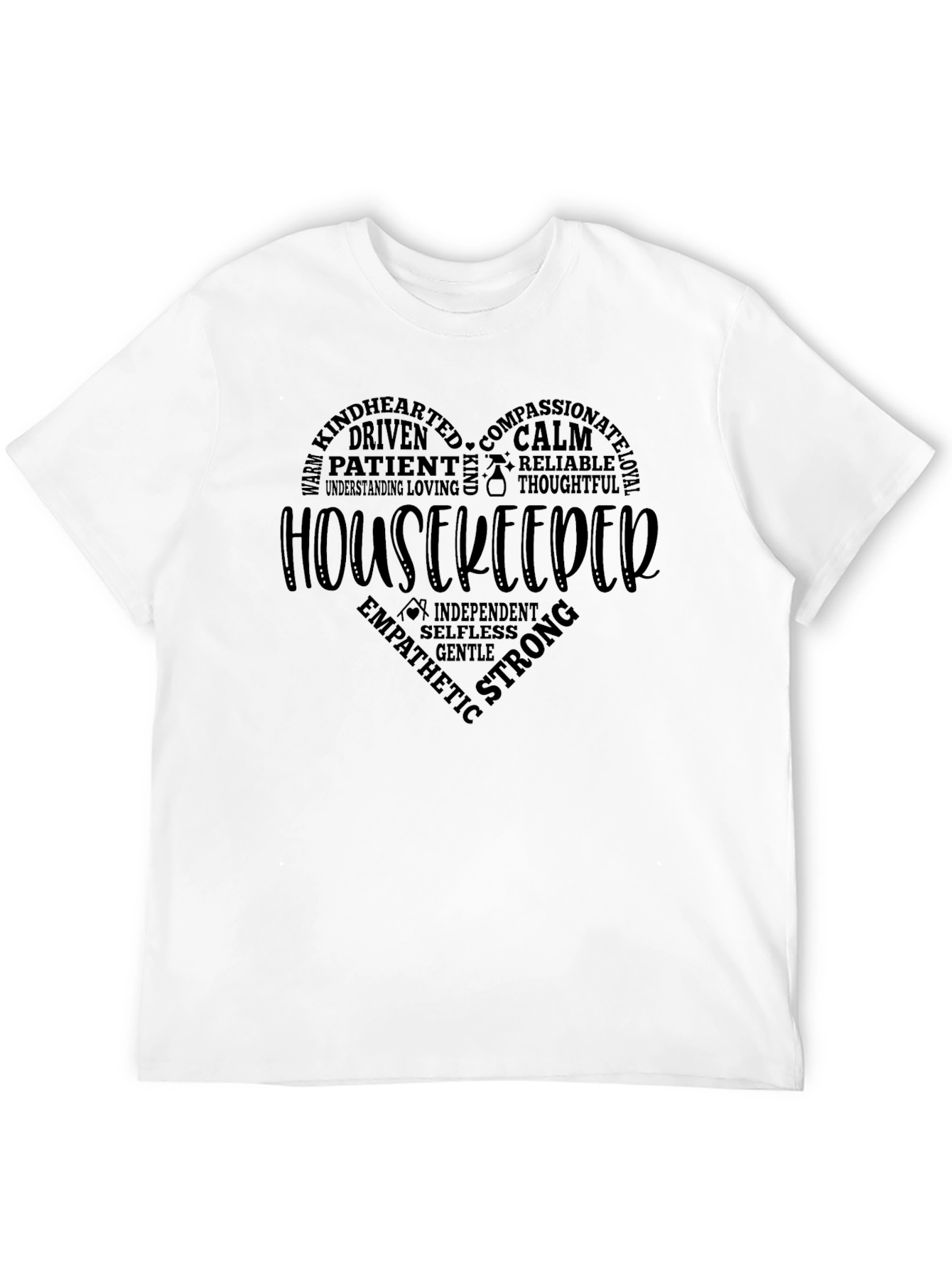 Housekeeper Heart Word Art T-Shirt