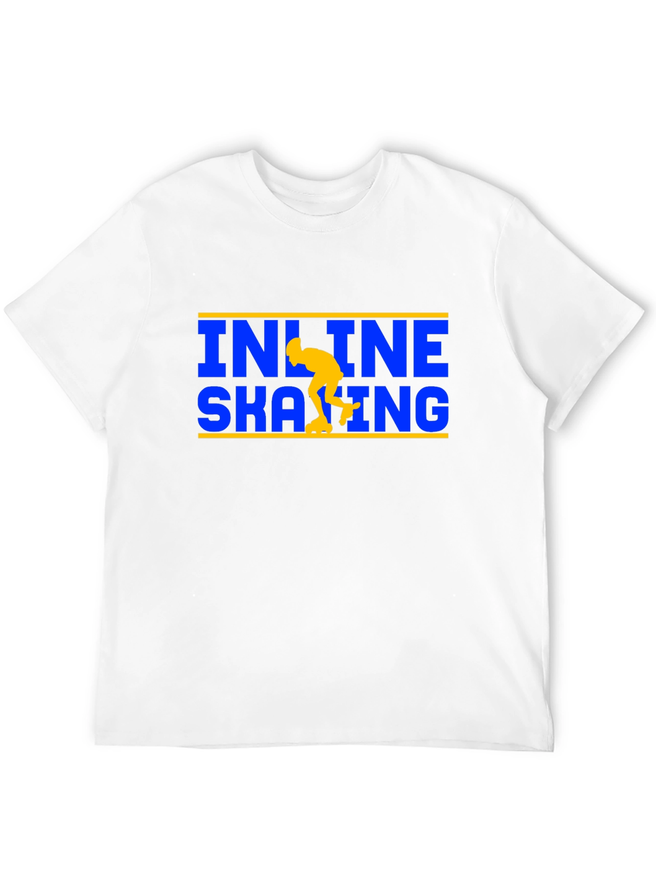 Inline Skating T-Shirt - Blue and Yellow Design