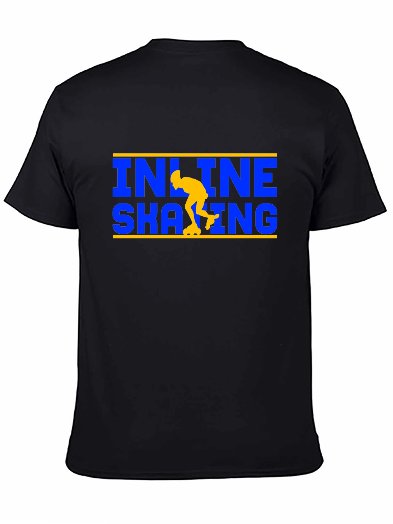 Inline Skating T-Shirt - Blue and Yellow Design