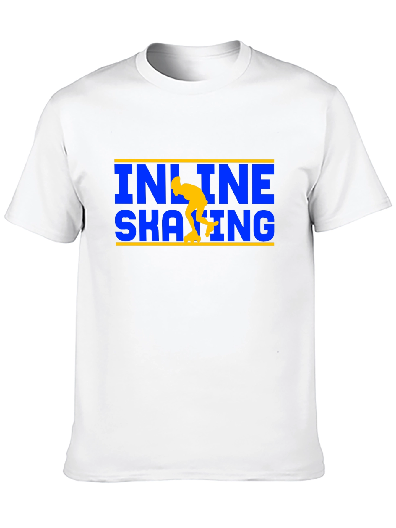 Inline Skating T-Shirt - Blue and Yellow Design