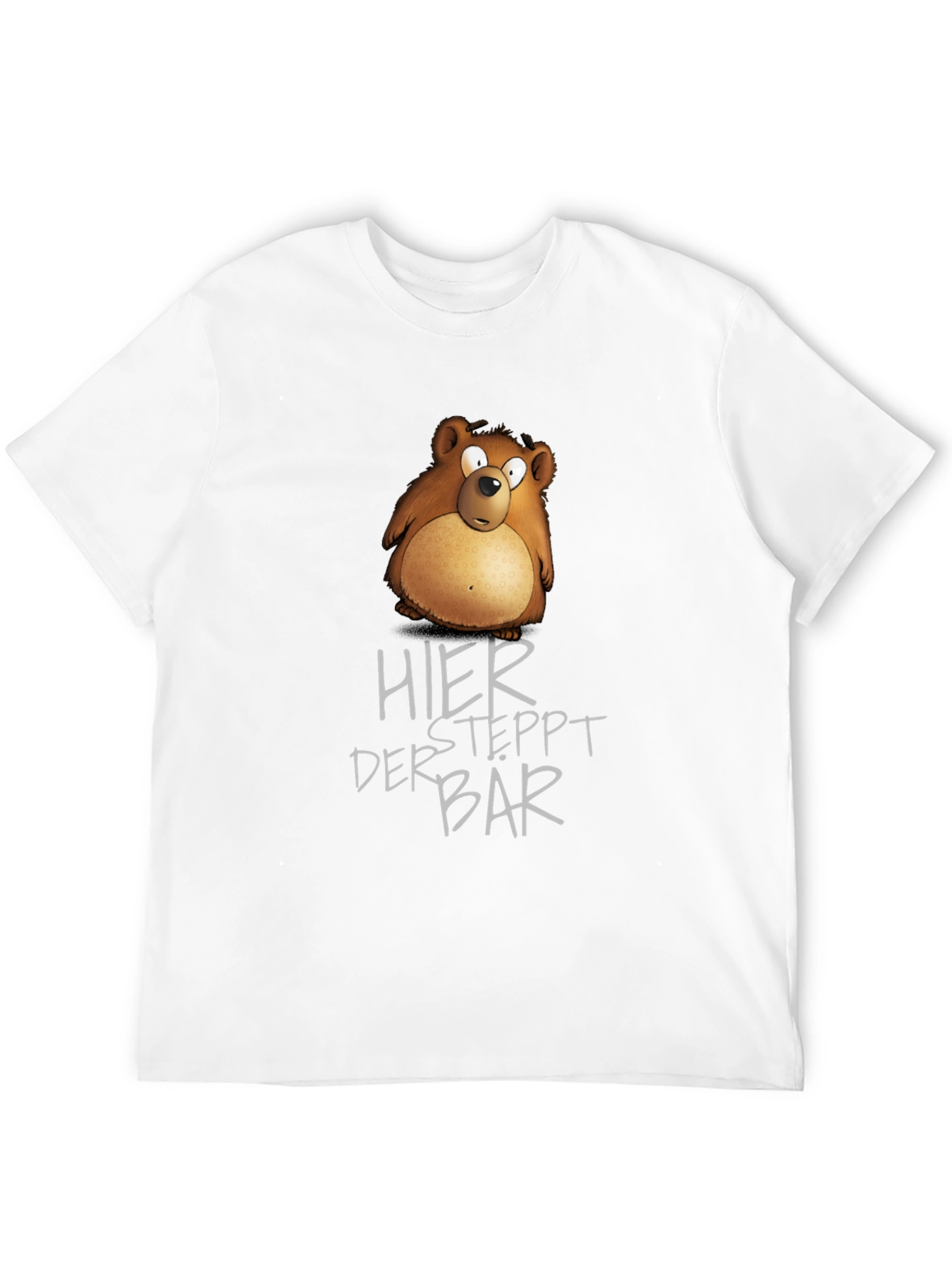 Humorous Bear Graphic Black T-Shirt