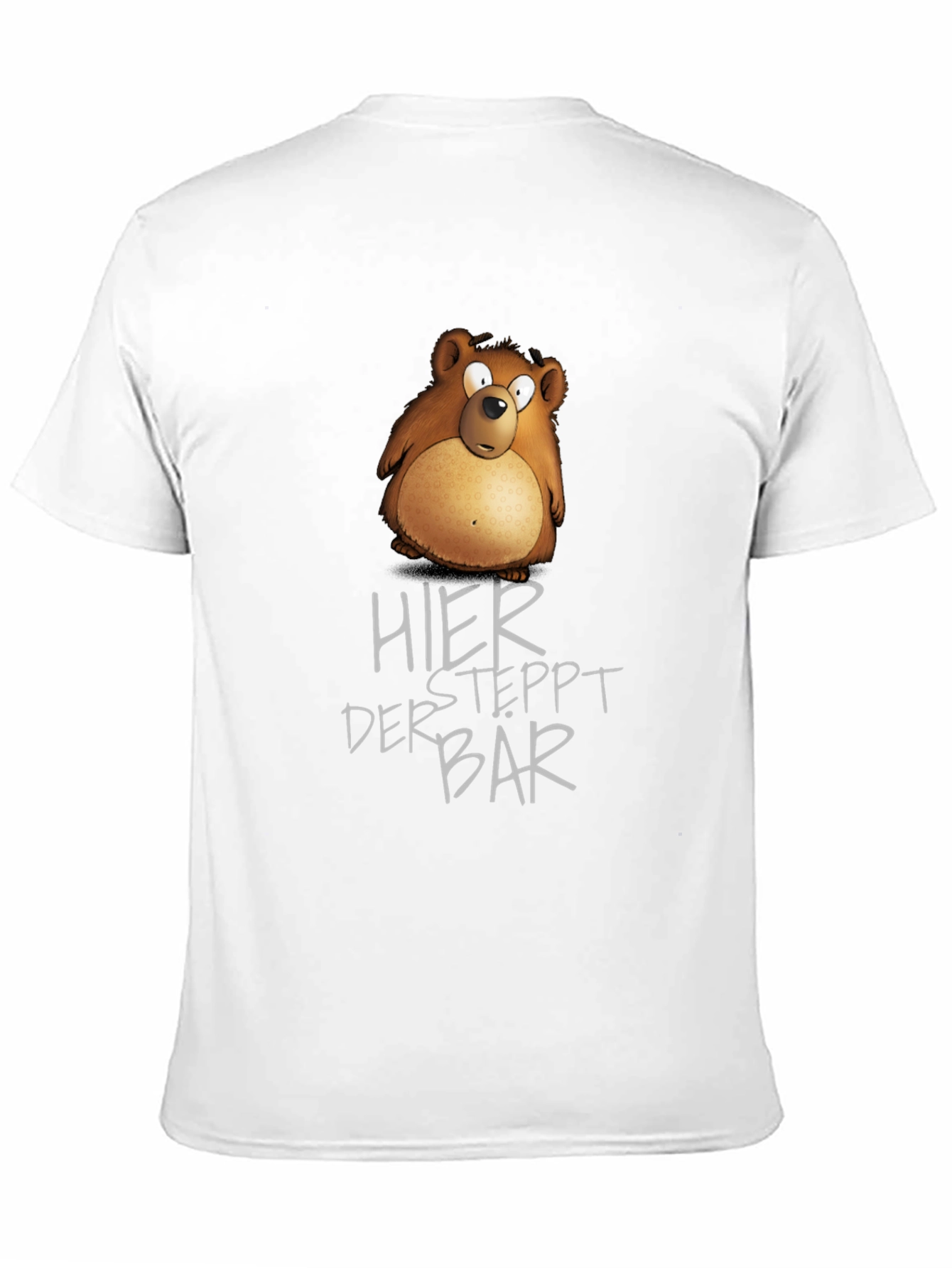 Humorous Bear Graphic Black T-Shirt
