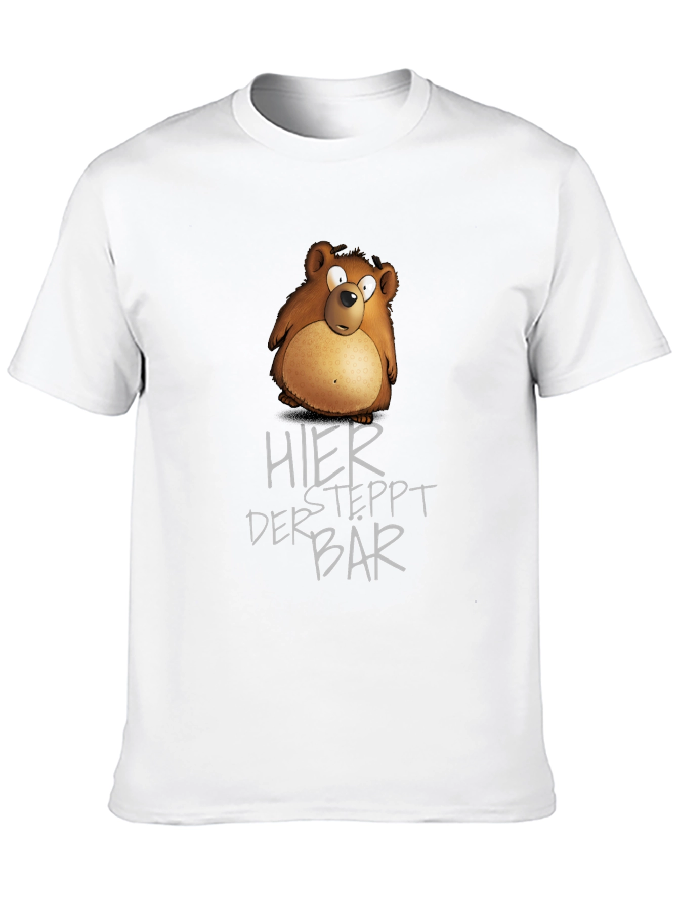 Humorous Bear Graphic Black T-Shirt