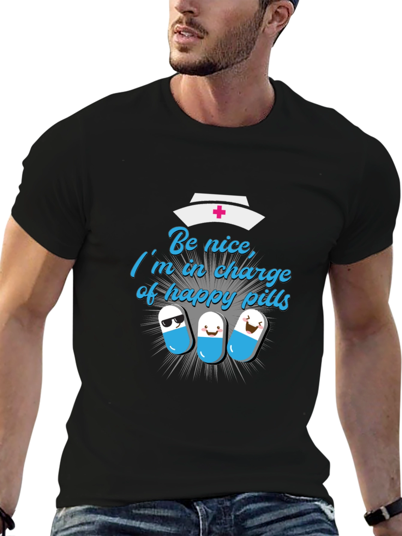 Be Nice Happy Pills Graphic T-Shirt