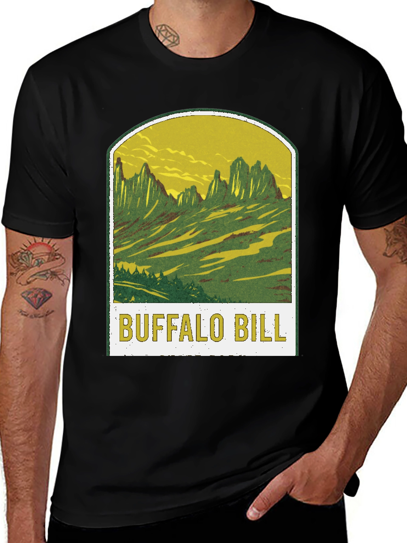 Buffalo Bill Graphic Tee - Black Cotton T-Shirt