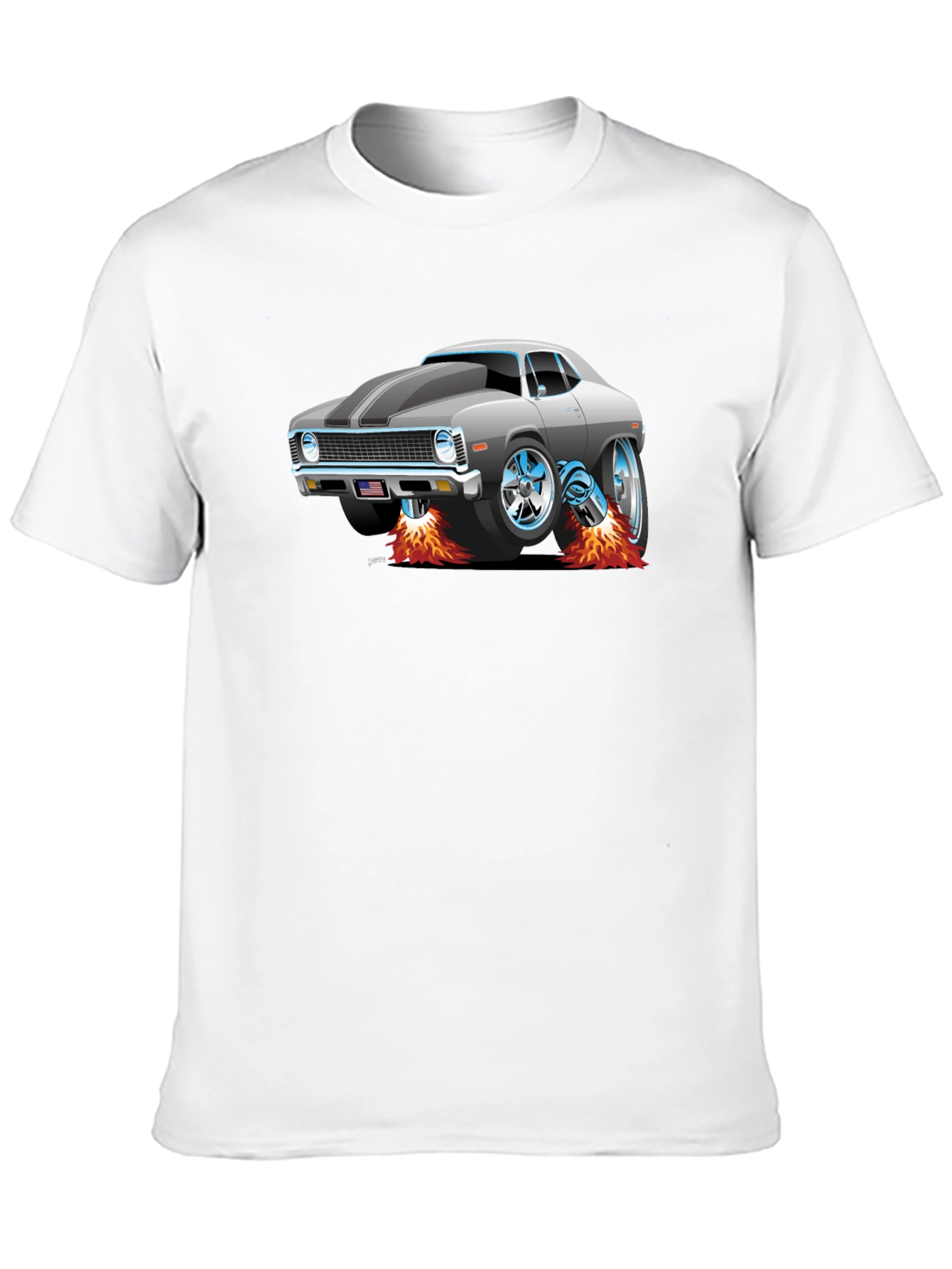 Cartoon Car Graphic T-Shirt