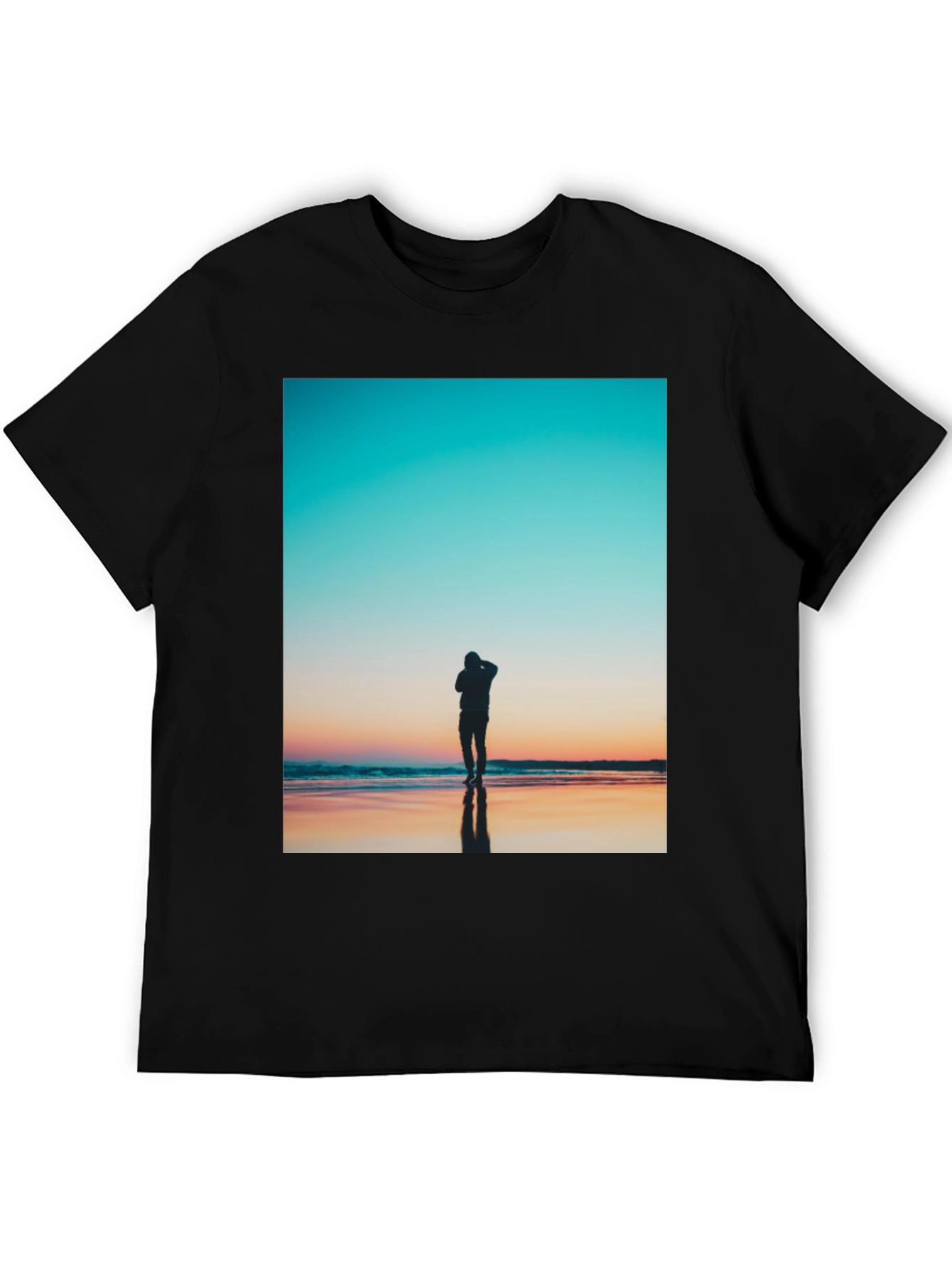 Sunset Silhouette Graphic Tee - Black