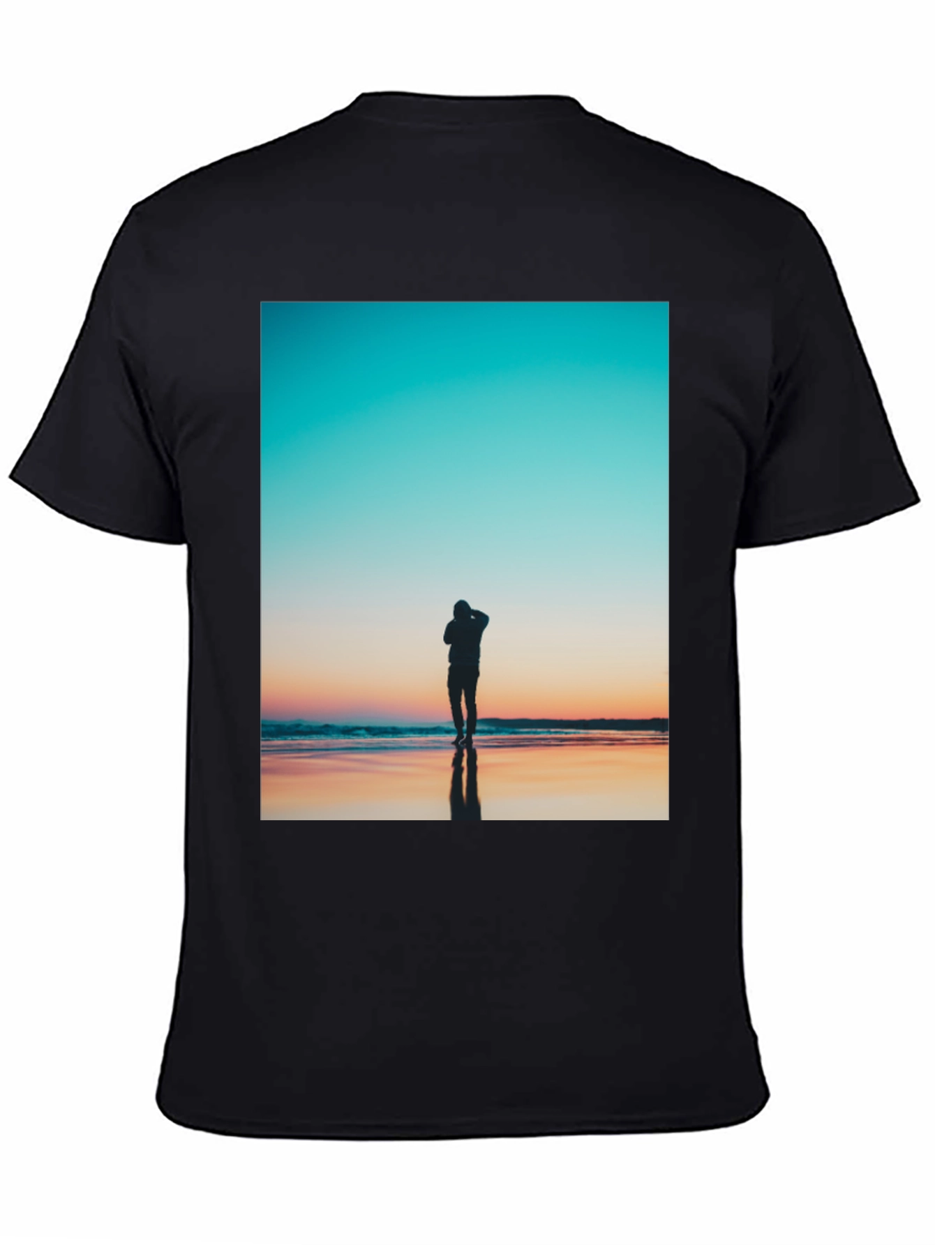 Sunset Silhouette Graphic Tee - Black
