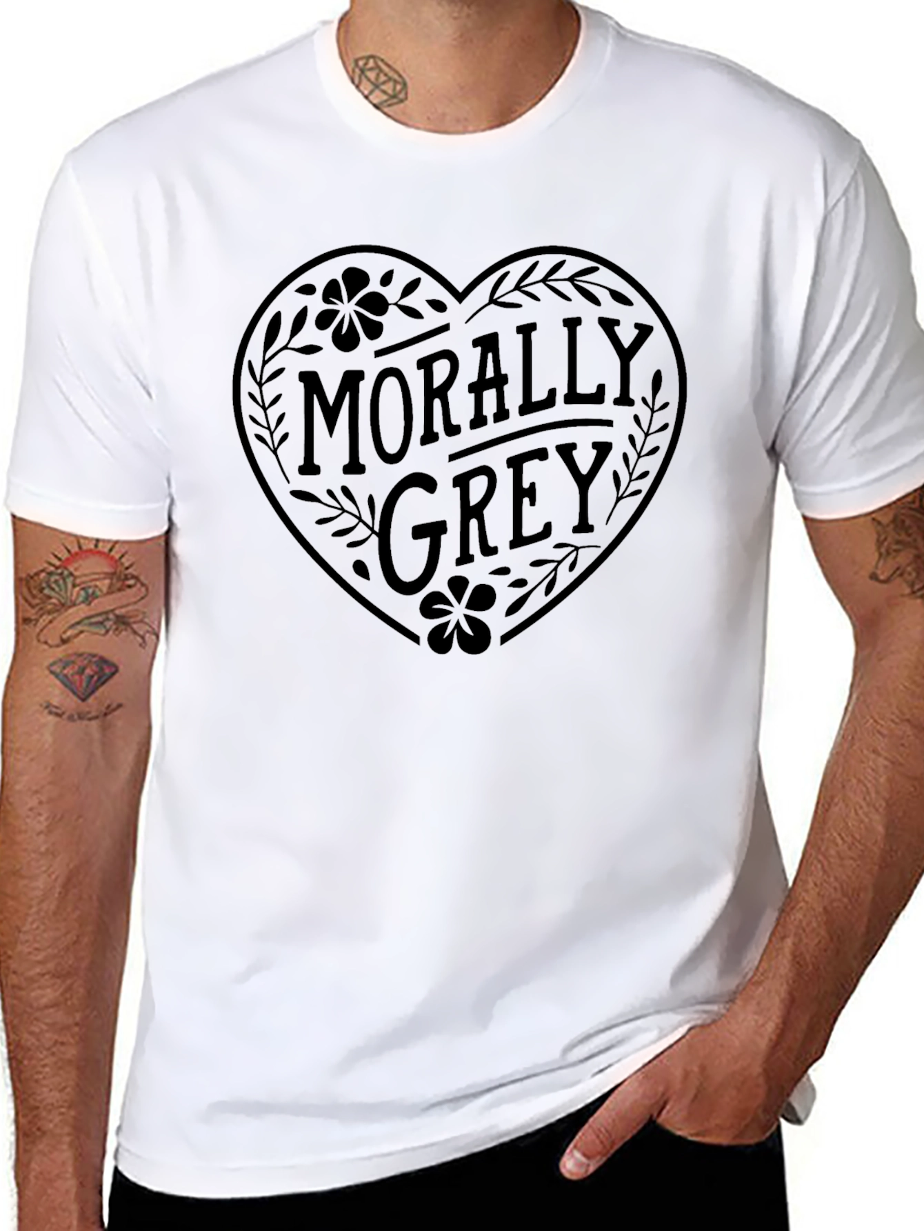 Morally Grey Graphic Tee - Unisex Cotton T-Shirt