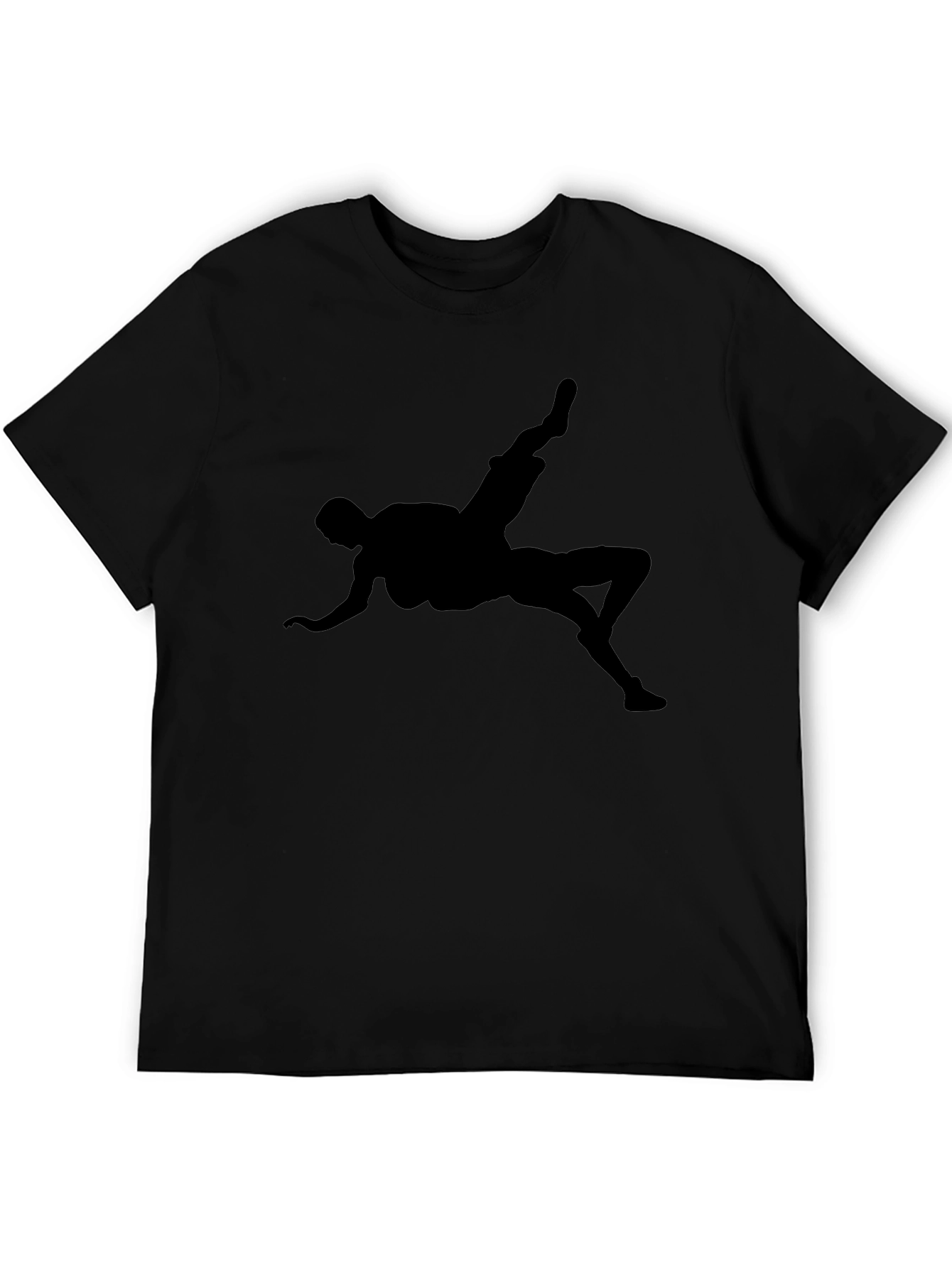 Black Graphic Tee - Silhouette Soccer Kick