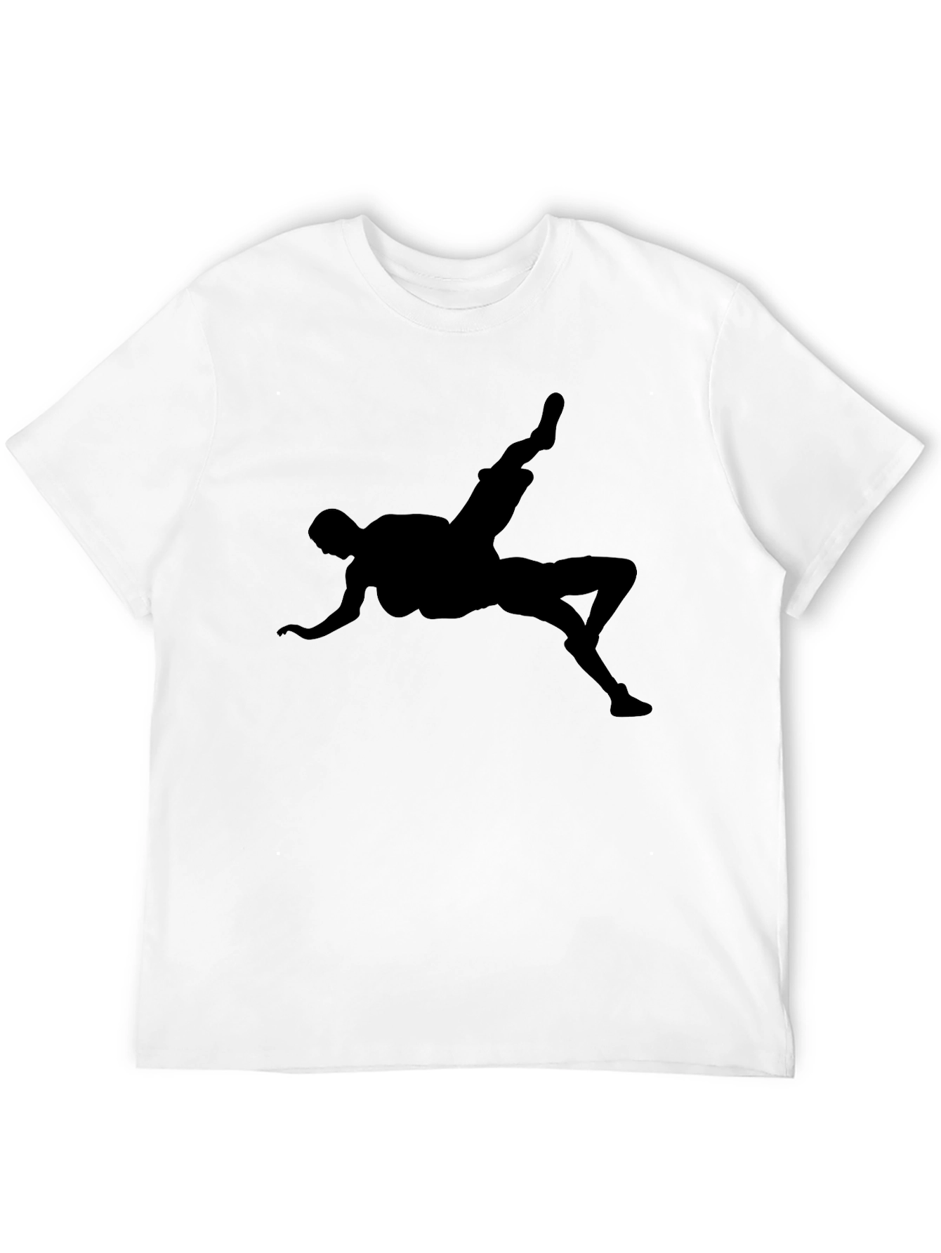 Black Graphic Tee - Silhouette Soccer Kick
