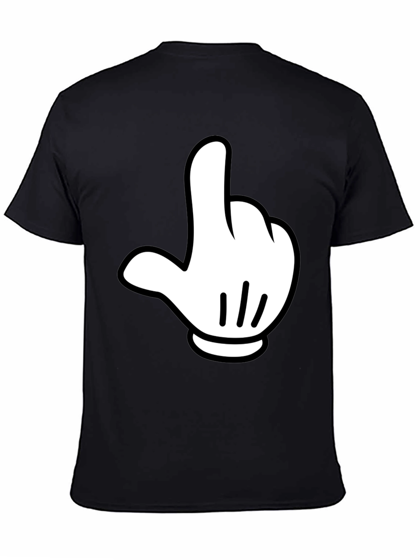 Funny Cartoon Hand Graphic Black T-Shirt