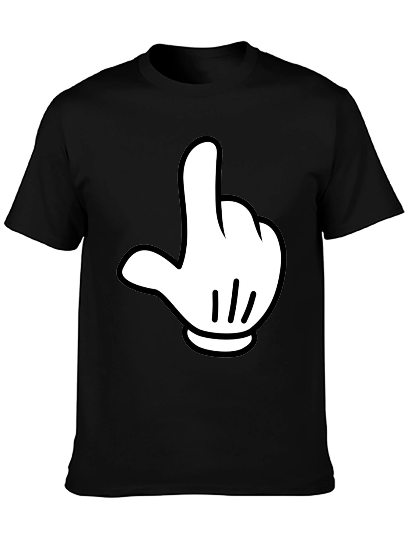 Funny Cartoon Hand Graphic Black T-Shirt