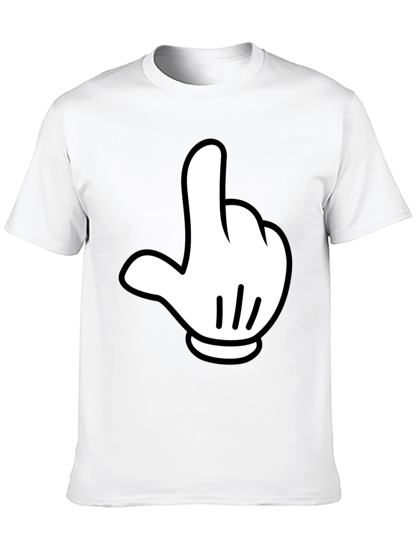 Funny Cartoon Hand Graphic Black T-Shirt