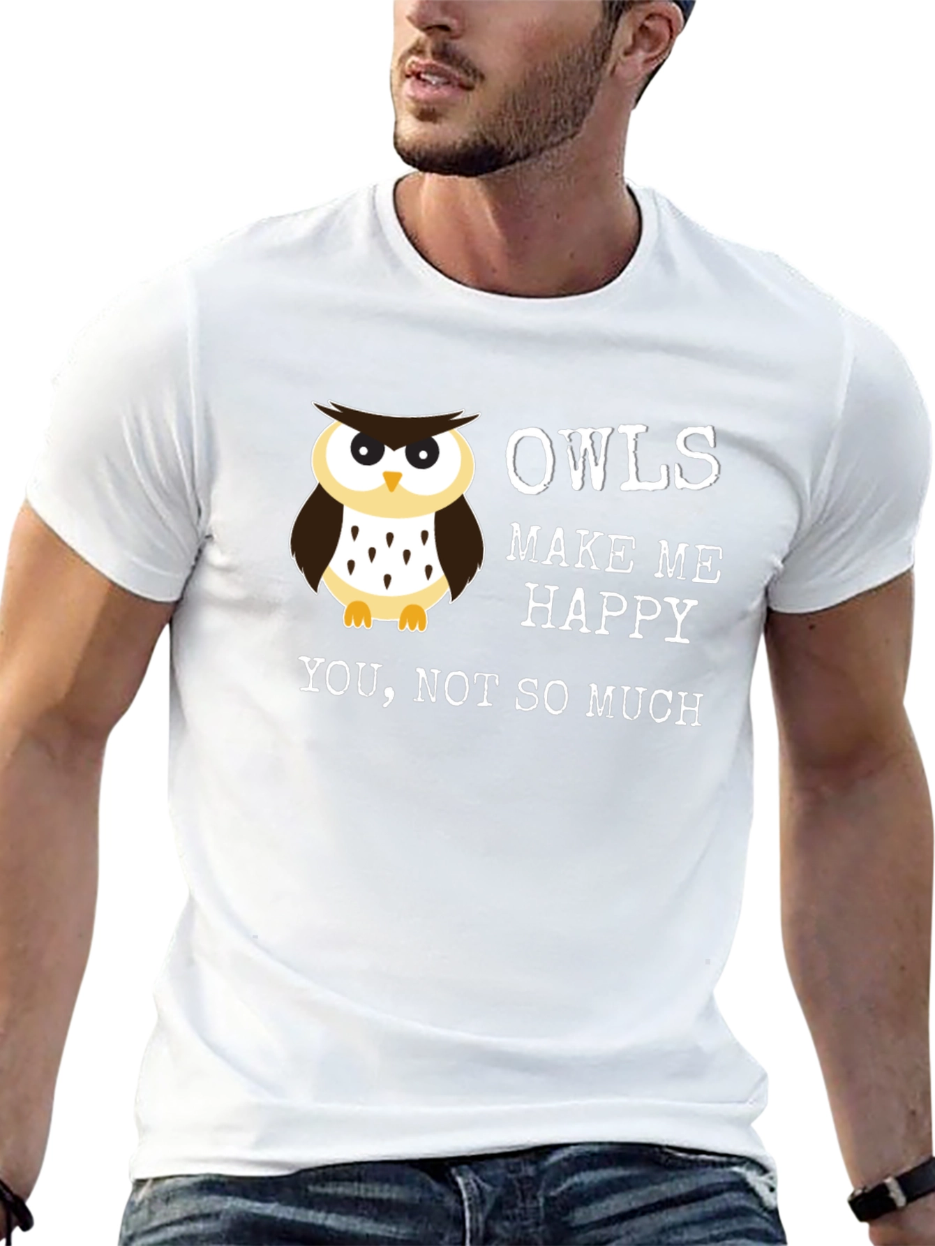 Funny Owl T-Shirt - Owls Make Me Happy