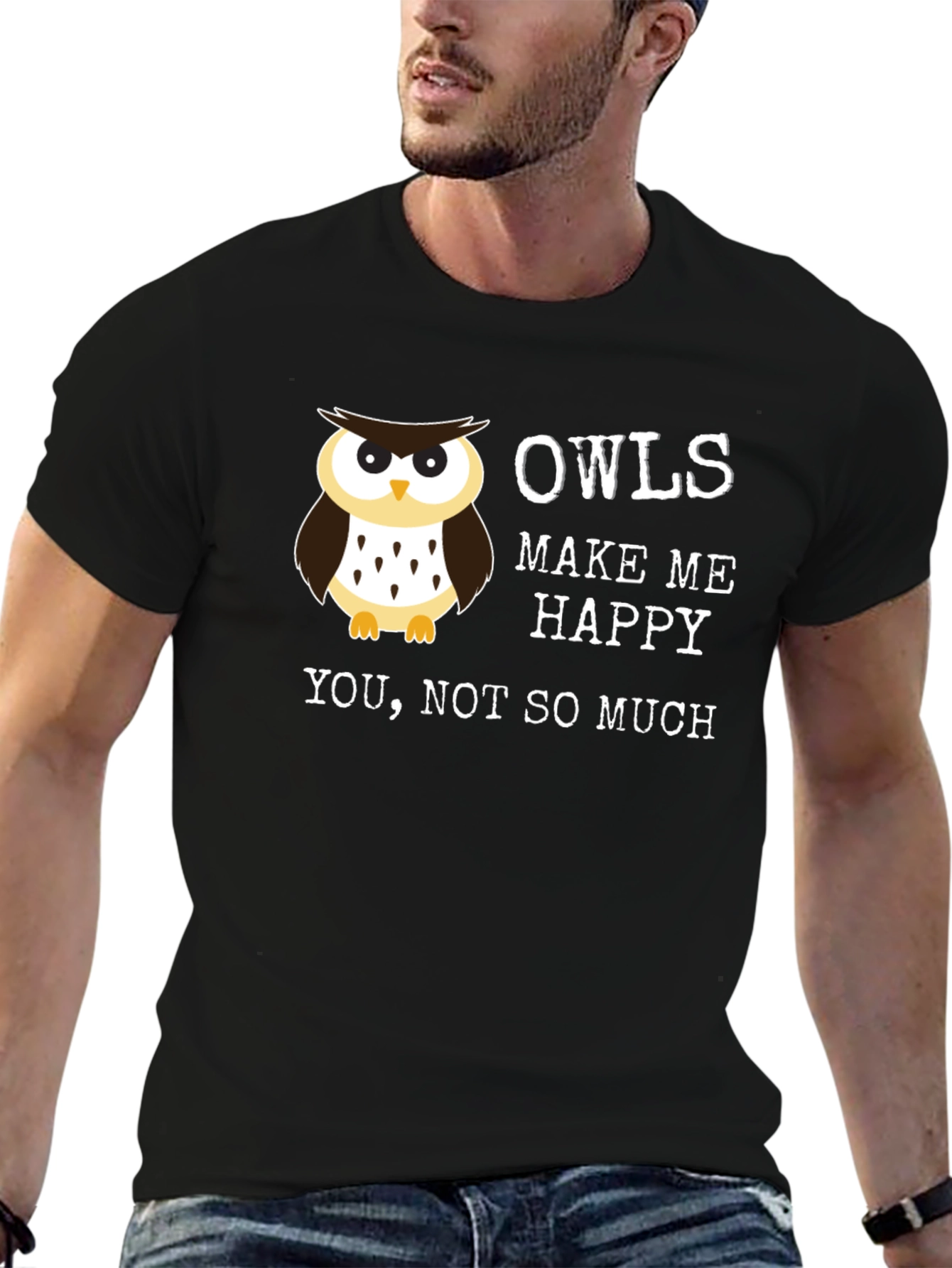 Funny Owl T-Shirt - Owls Make Me Happy
