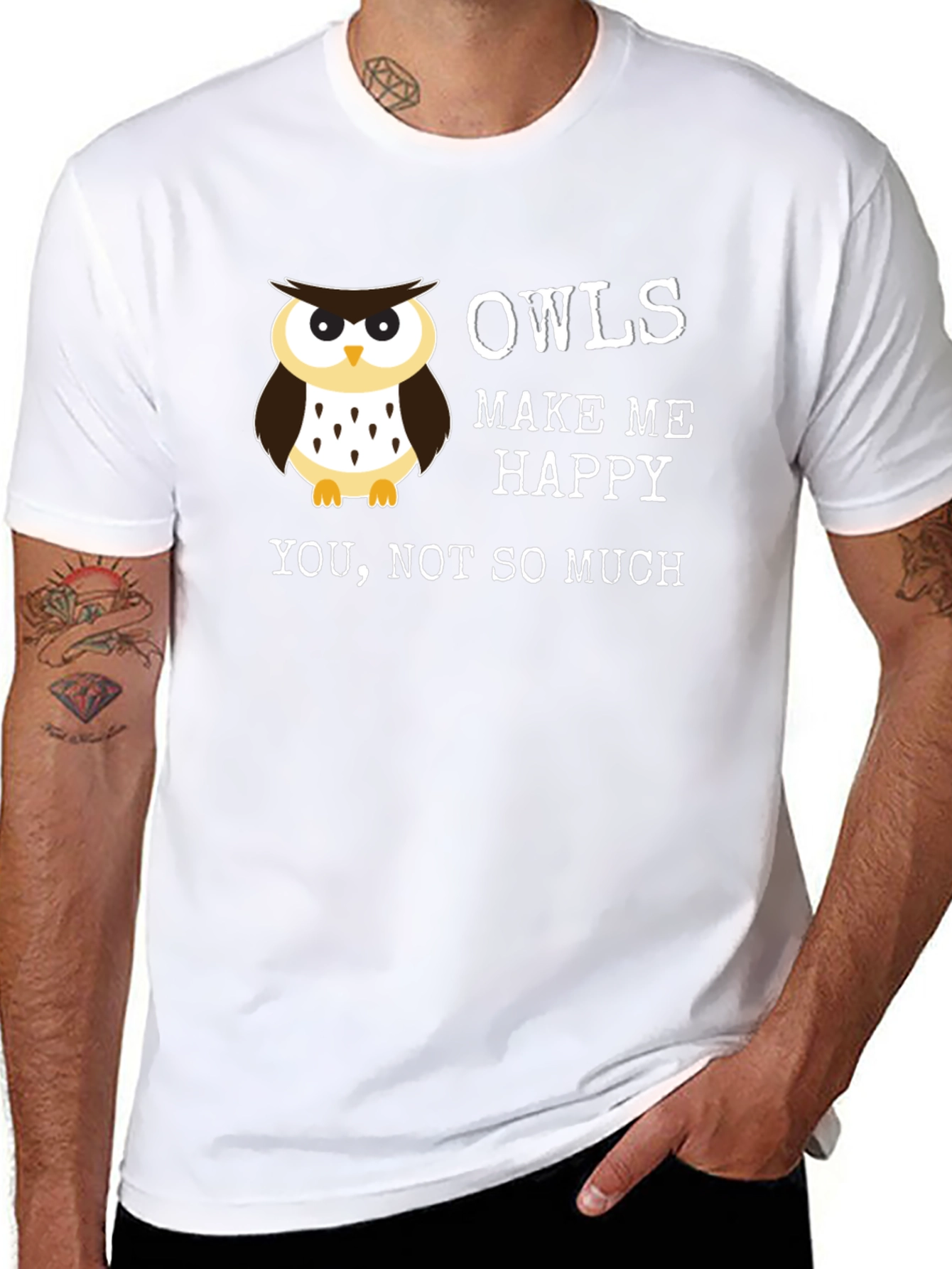 Funny Owl T-Shirt - Owls Make Me Happy