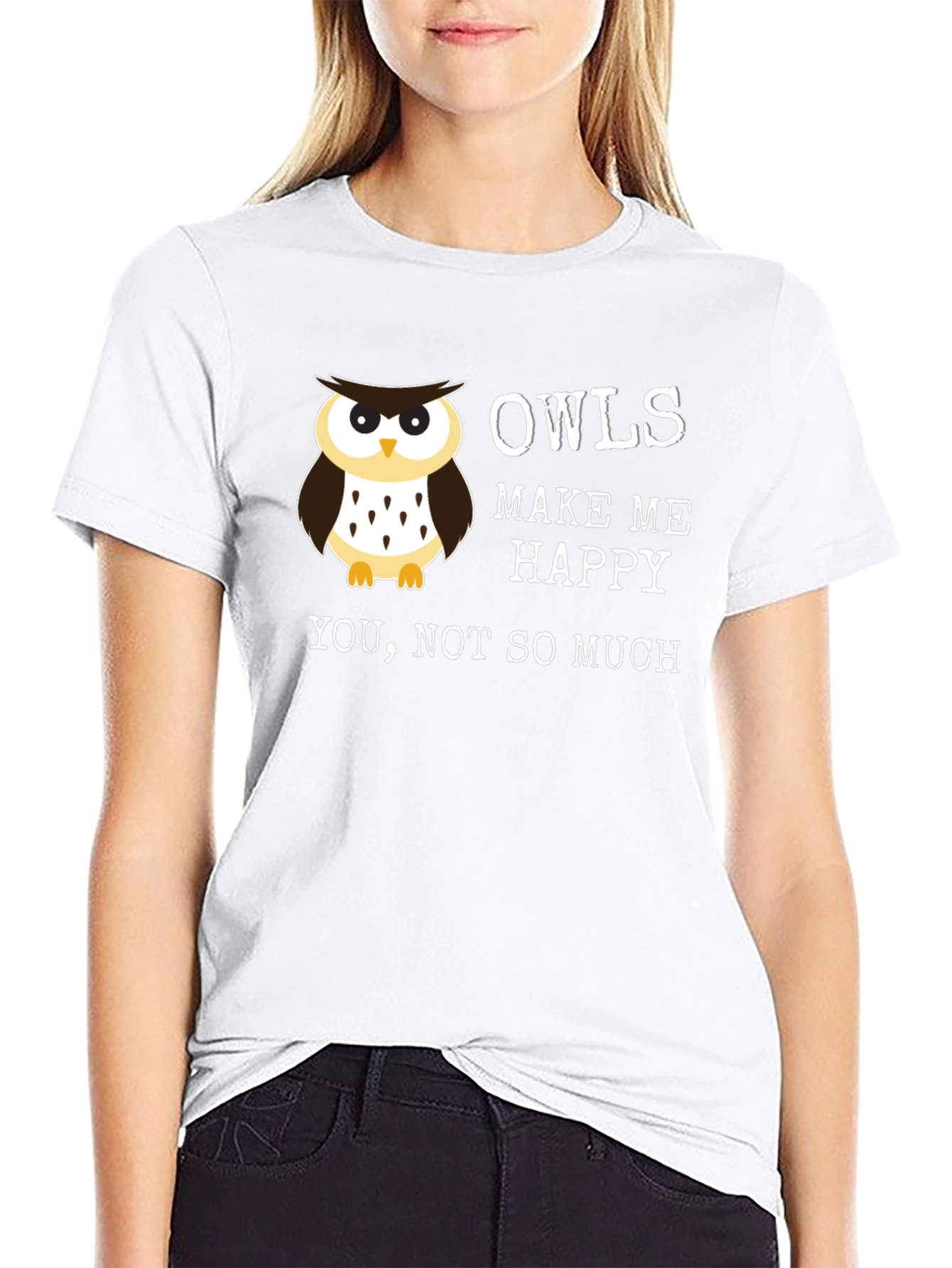 Funny Owl T-Shirt - Owls Make Me Happy
