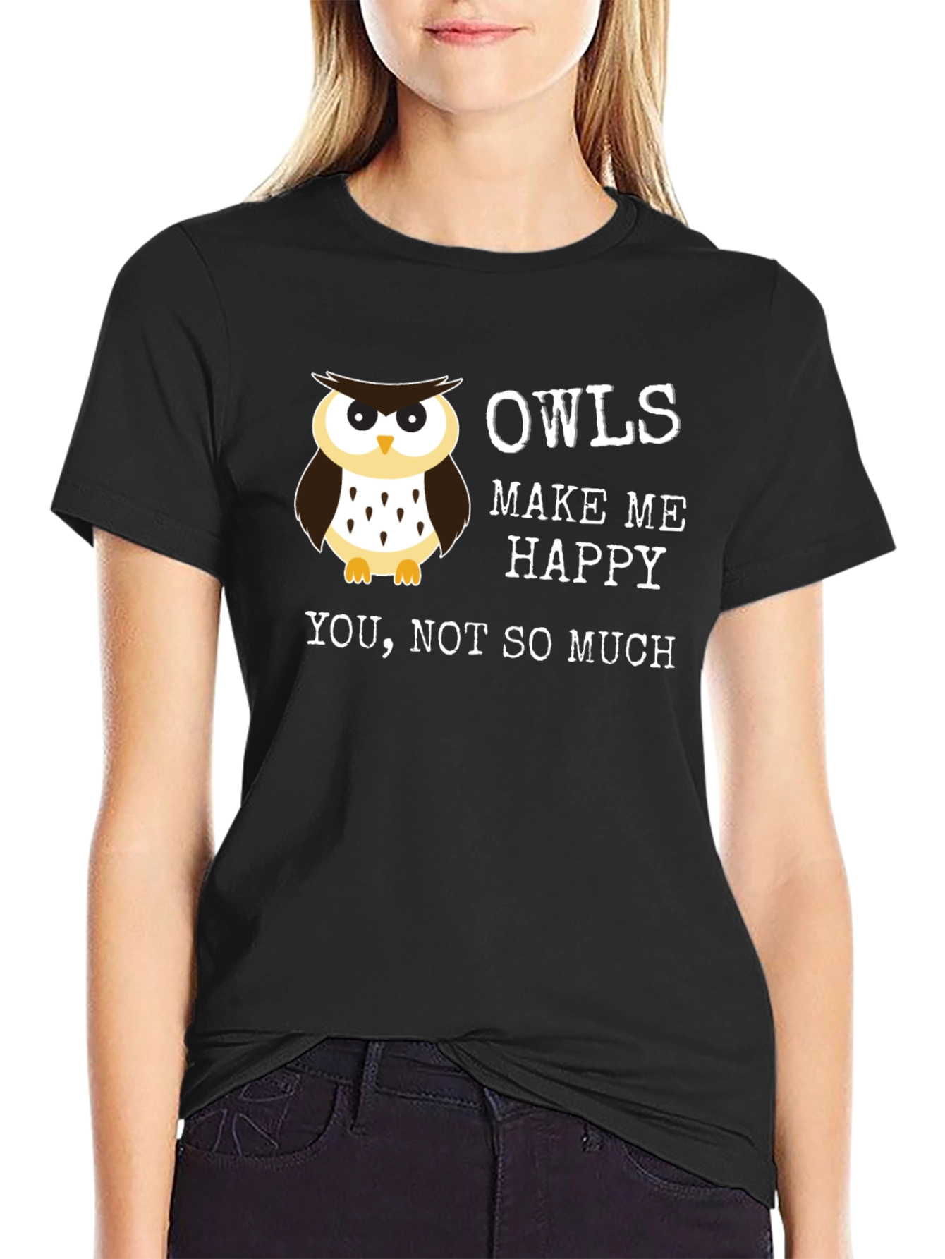 Funny Owl T-Shirt - Owls Make Me Happy