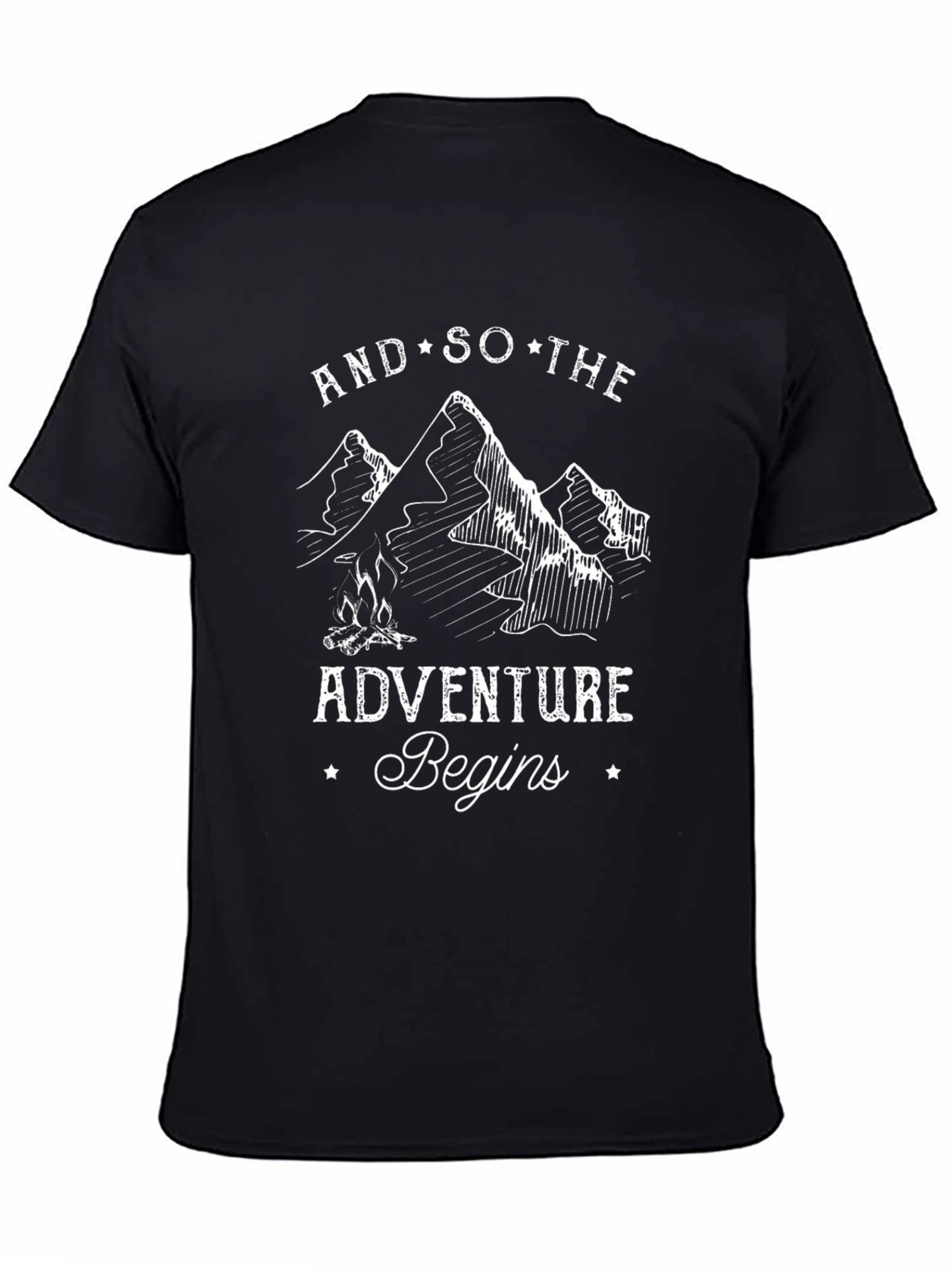 Adventure Begins Graphic Tee - Black
