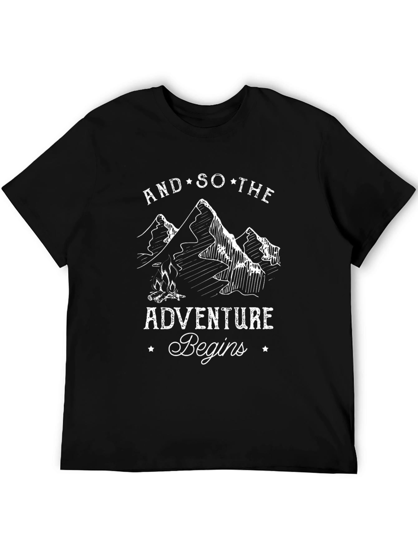 Adventure Begins Graphic Tee - Black