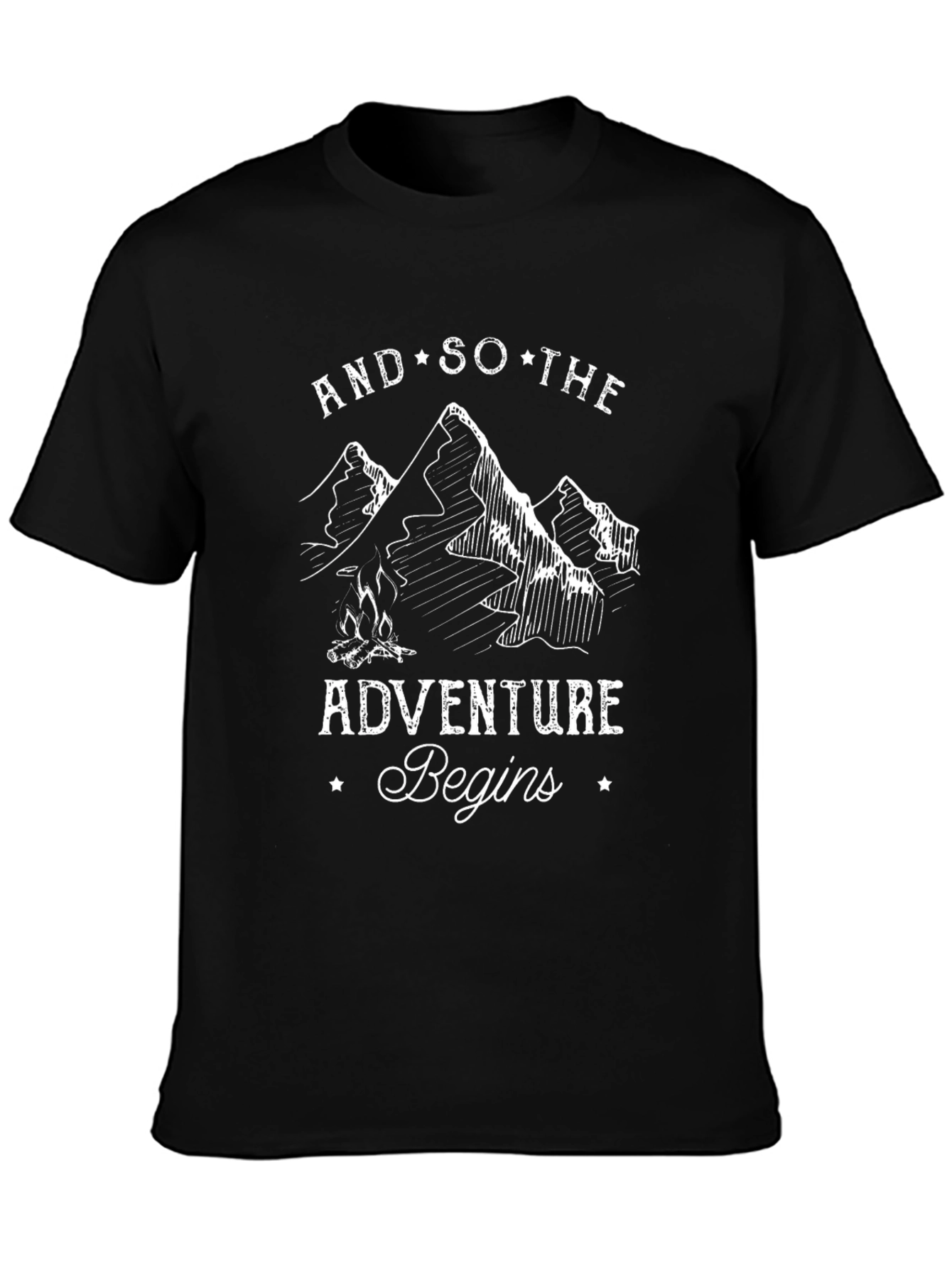 Adventure Begins Graphic Tee - Black