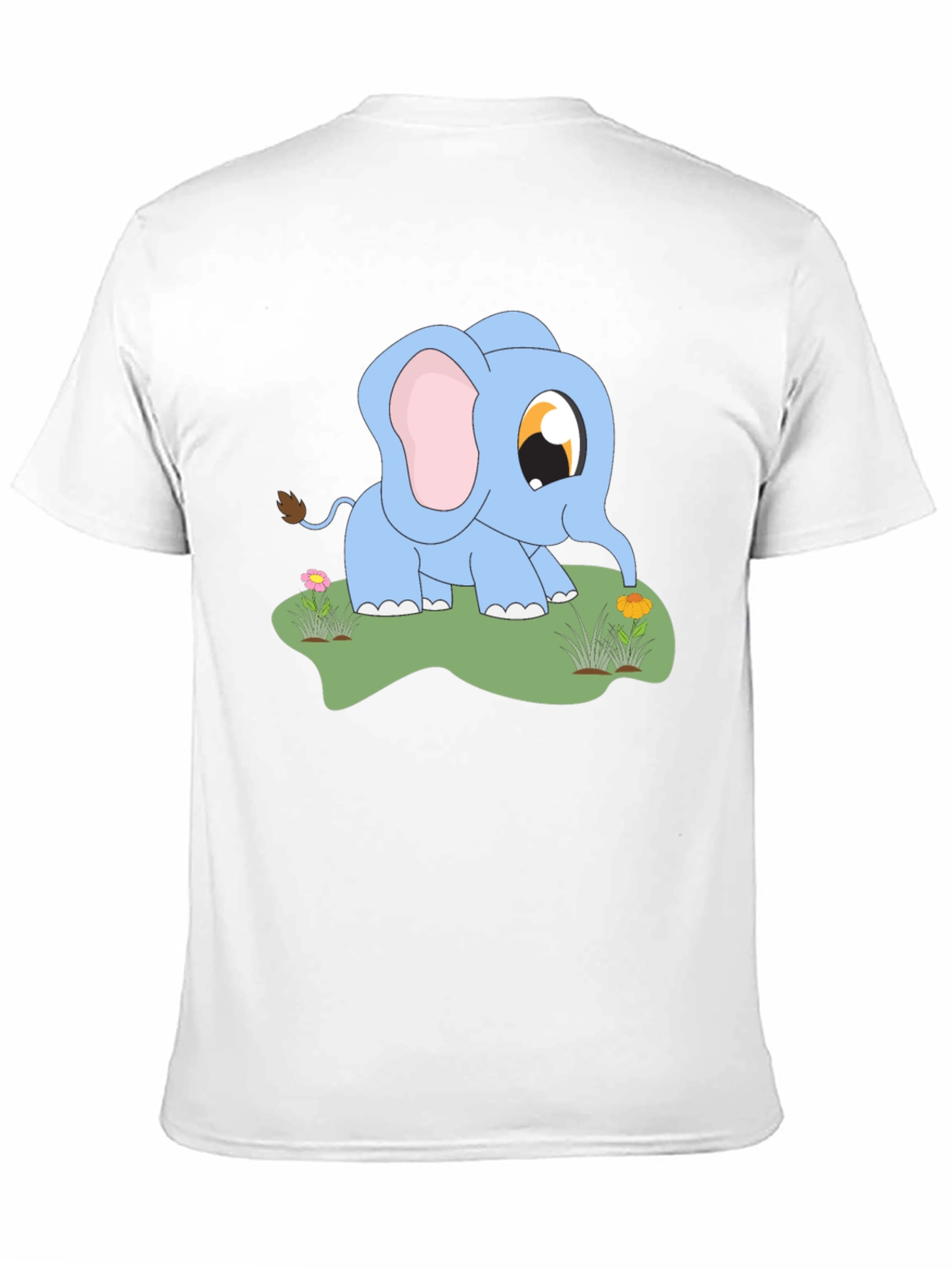 Cute Baby Elephant Graphic Tee - Black Cotton Shirt