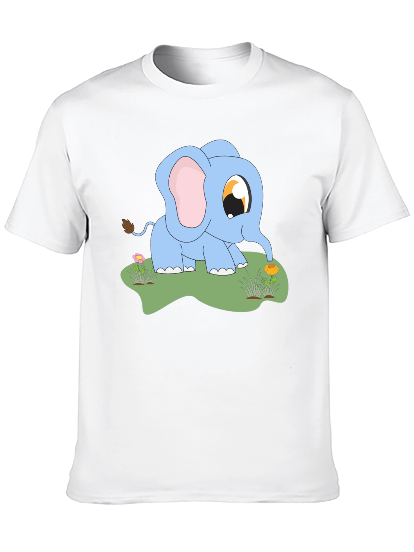 Cute Baby Elephant Graphic Tee - Black Cotton Shirt