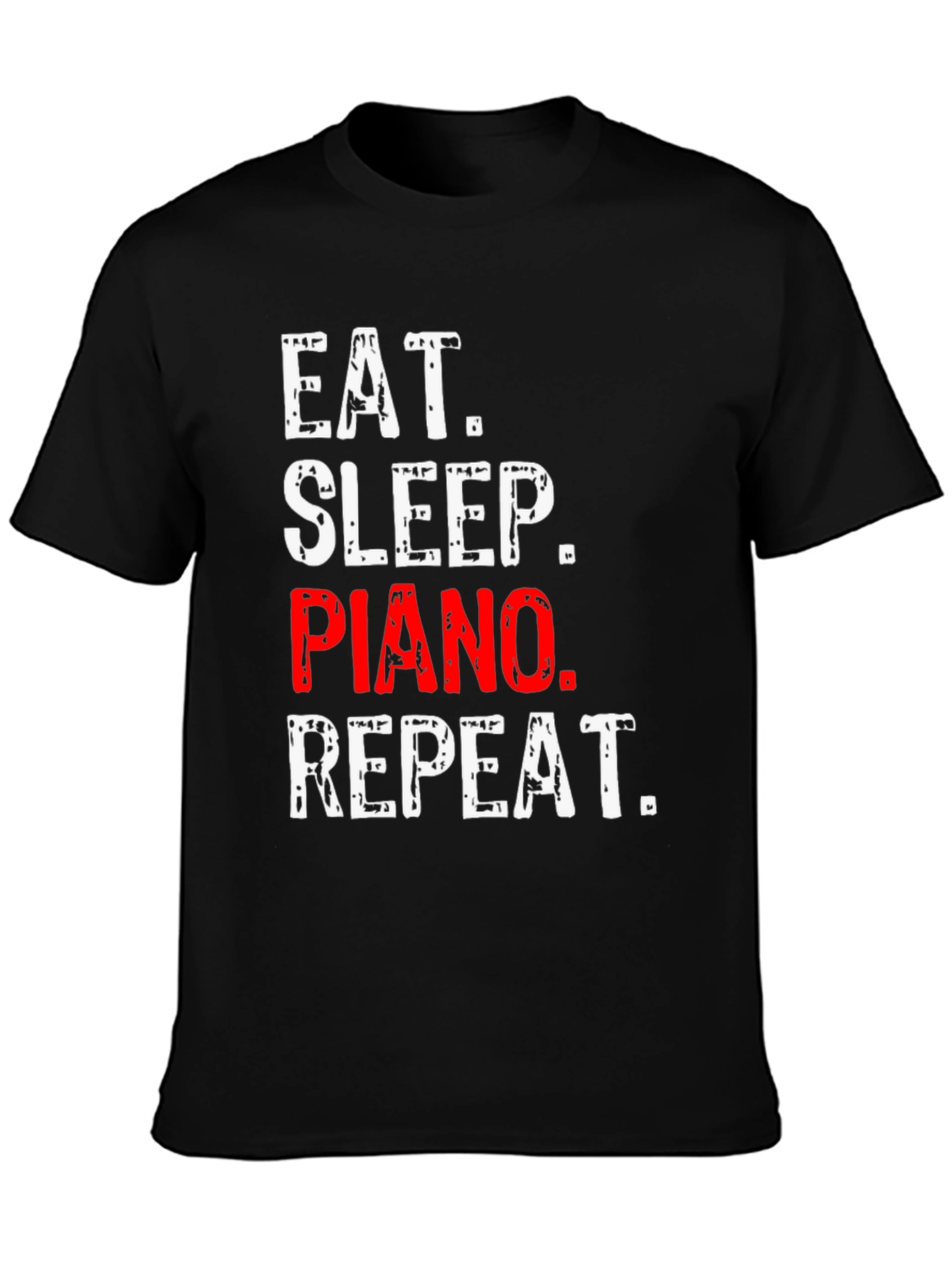 Eat Sleep Piano Repeat Black T-Shirt