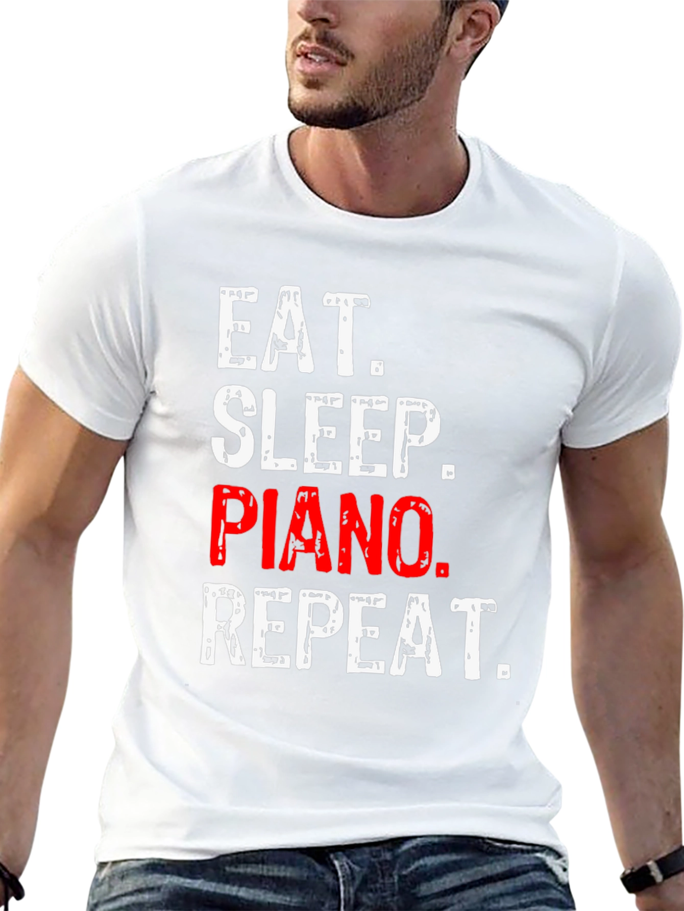Eat Sleep Piano Repeat Black T-Shirt