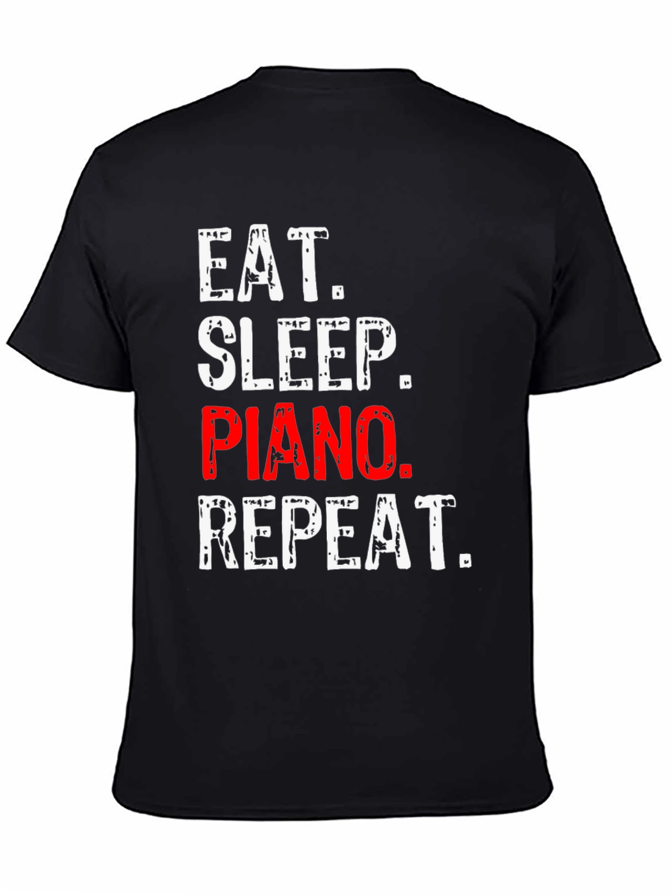 Eat Sleep Piano Repeat Black T-Shirt
