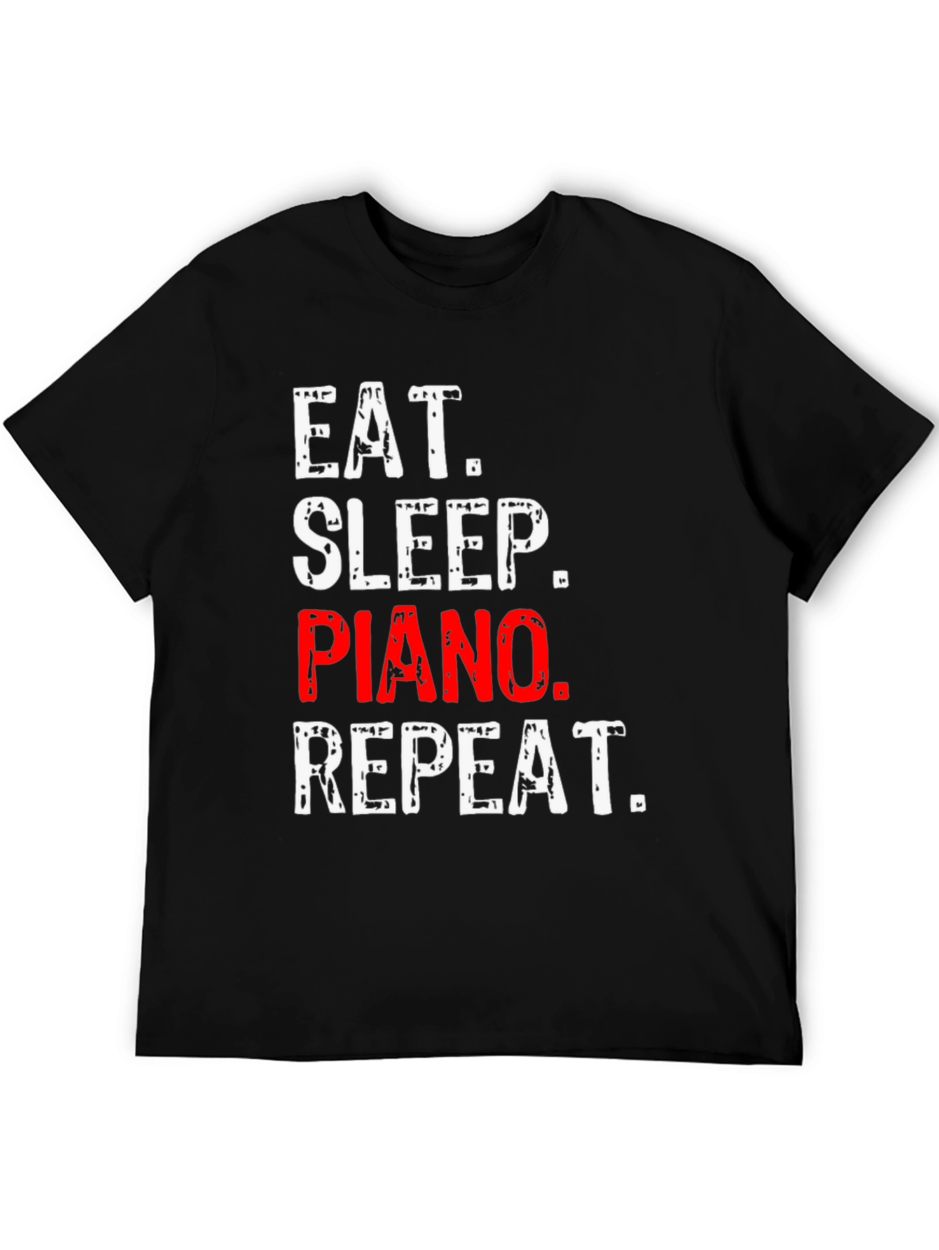 Eat Sleep Piano Repeat Black T-Shirt