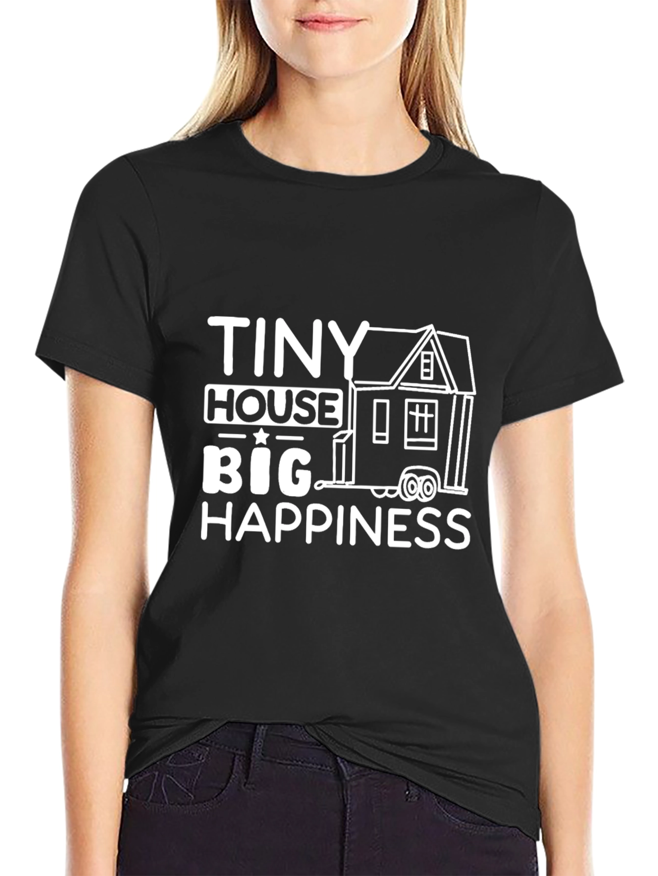 Tiny House Big Happiness Graphic Tee